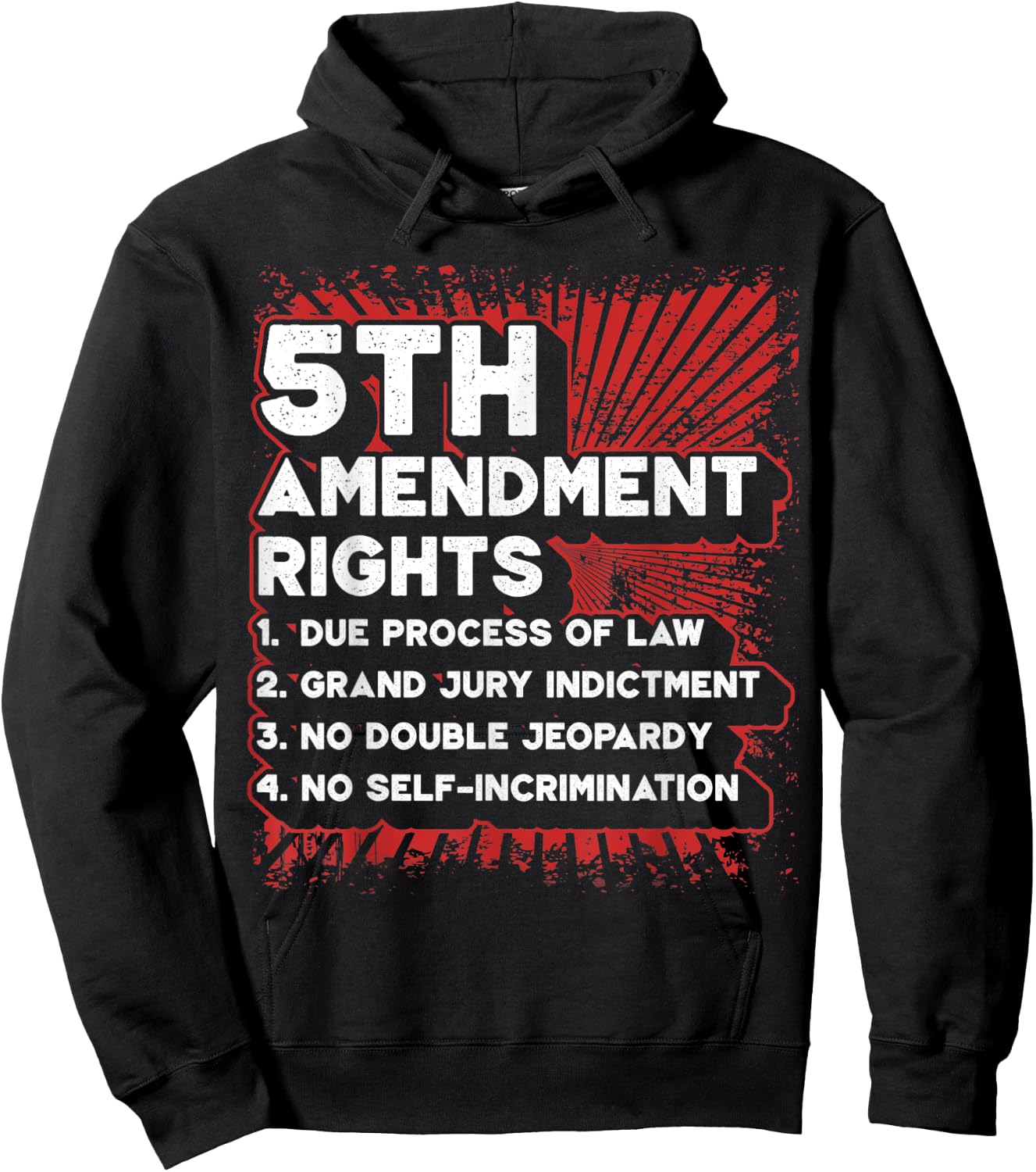 List of 5th Amendment Rights Hoodie - Hoodie | Black