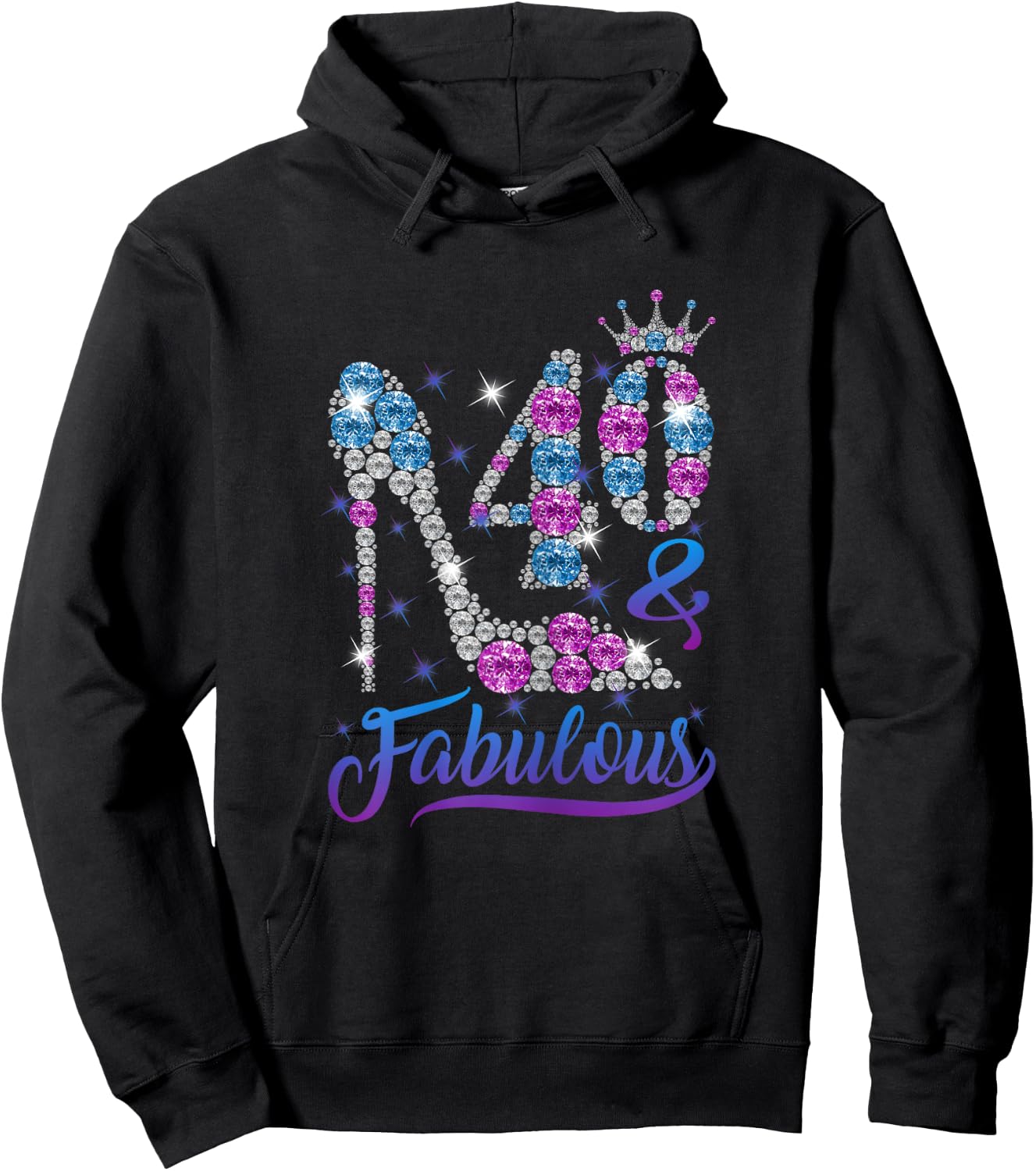 40 and Fabulous Stepping into my 40th Birthday Gift Women's Hoodie - Hoodie | Black