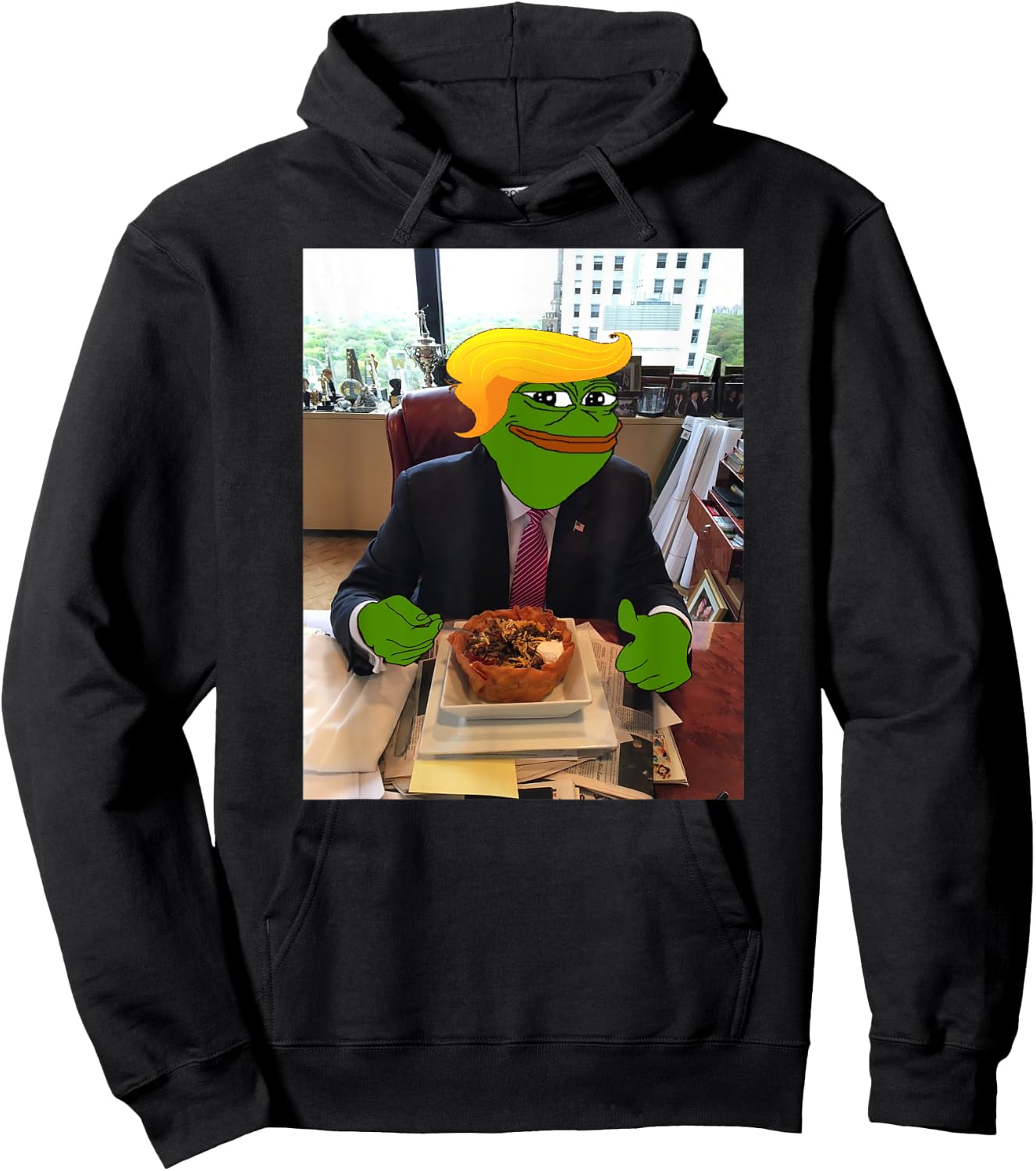 President Donald Trump Taco Bowl Funny Meme Hoodie - Hoodie | Black