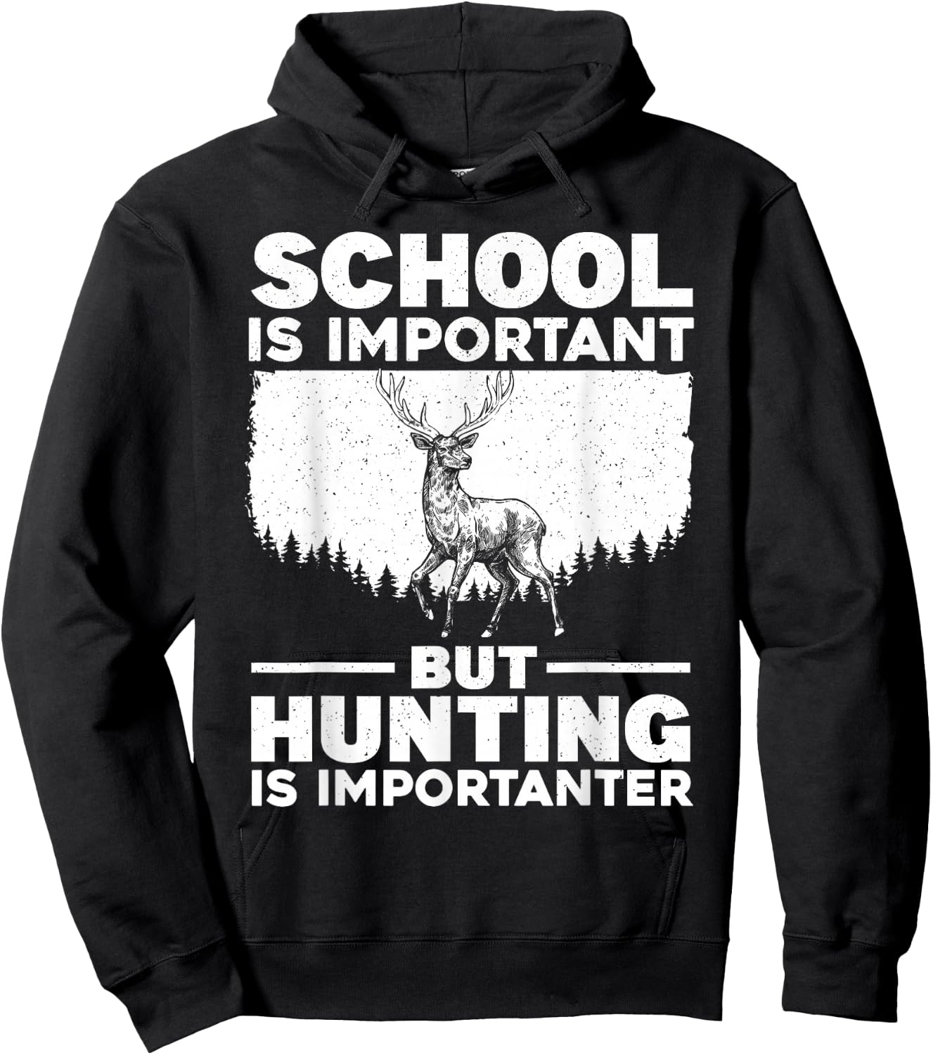Funny Hunting Art for Boys Men Deer Hunter Wildlife Hunting Hoodie - Hoodie | Black