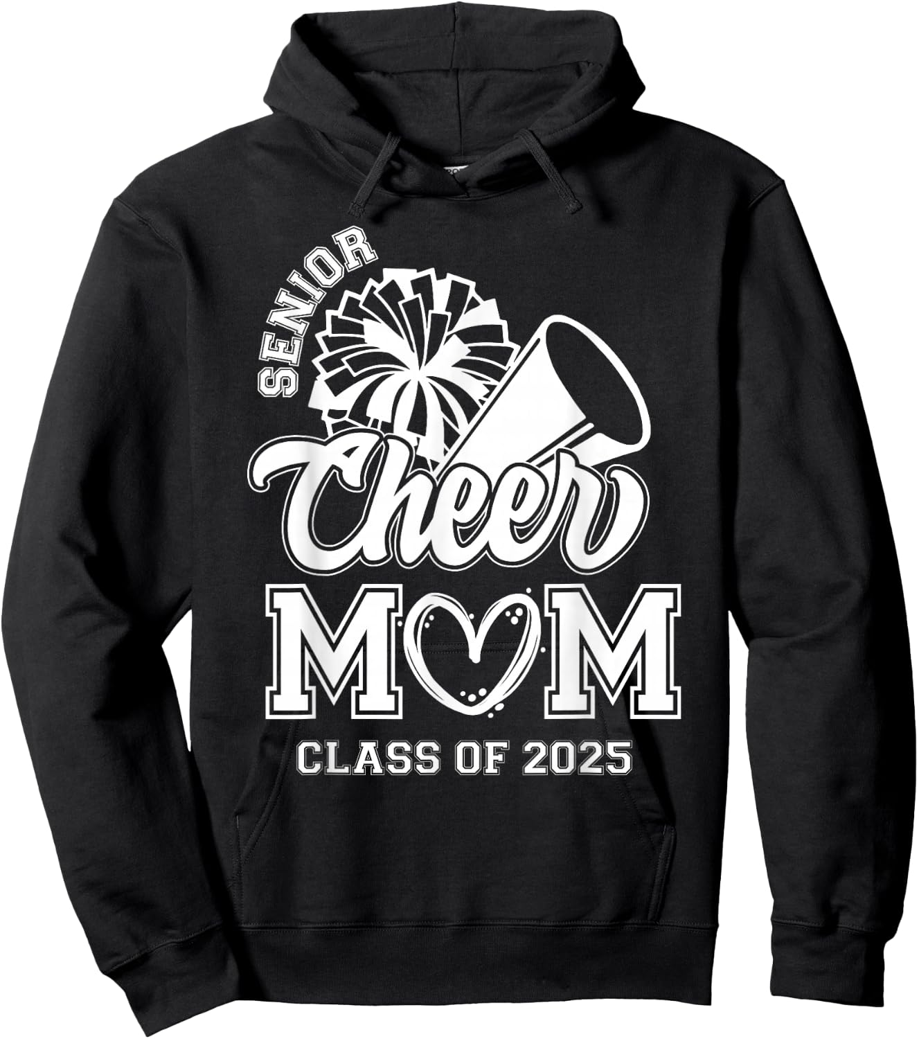 Senior Cheerleader Mom Cheer Class Of 2025 Graduation Women Hoodie - Hoodie | Black