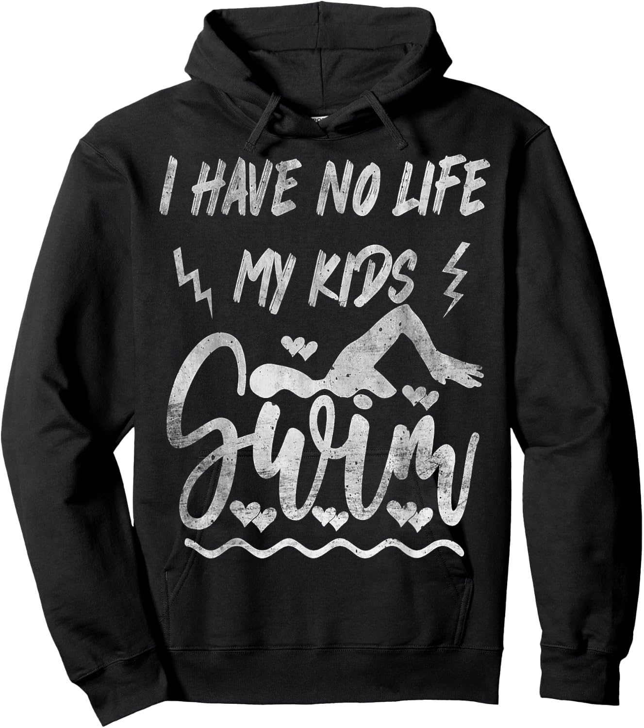 Funny Swim Mom Swim Dad Cool Swimming Swimmers Vintage Hoodie - Hoodie | Black