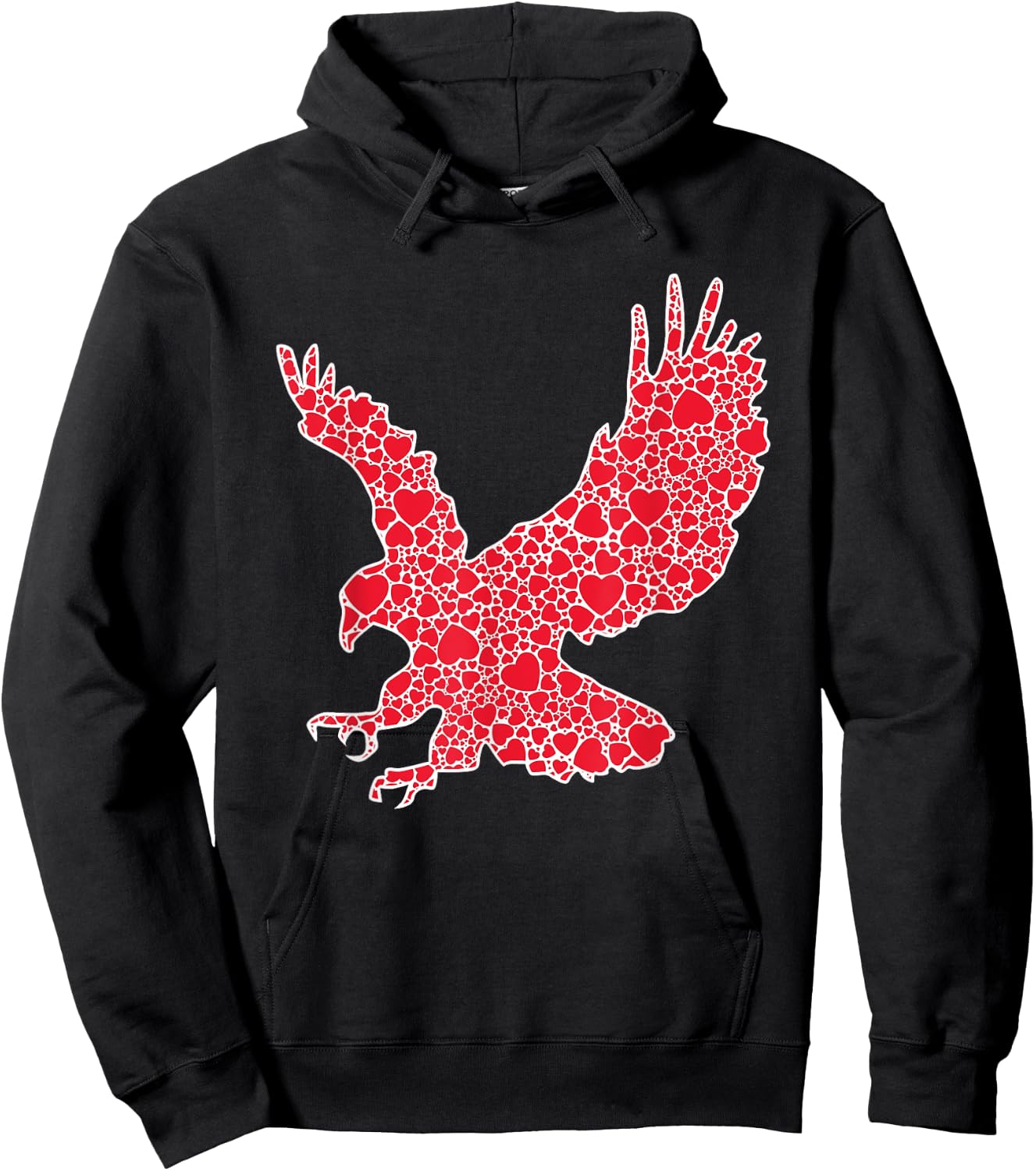 Eagle Hearts Valentine's Day Hawk Animal Lover Girl Gift Hoodie - Hoodie | Black