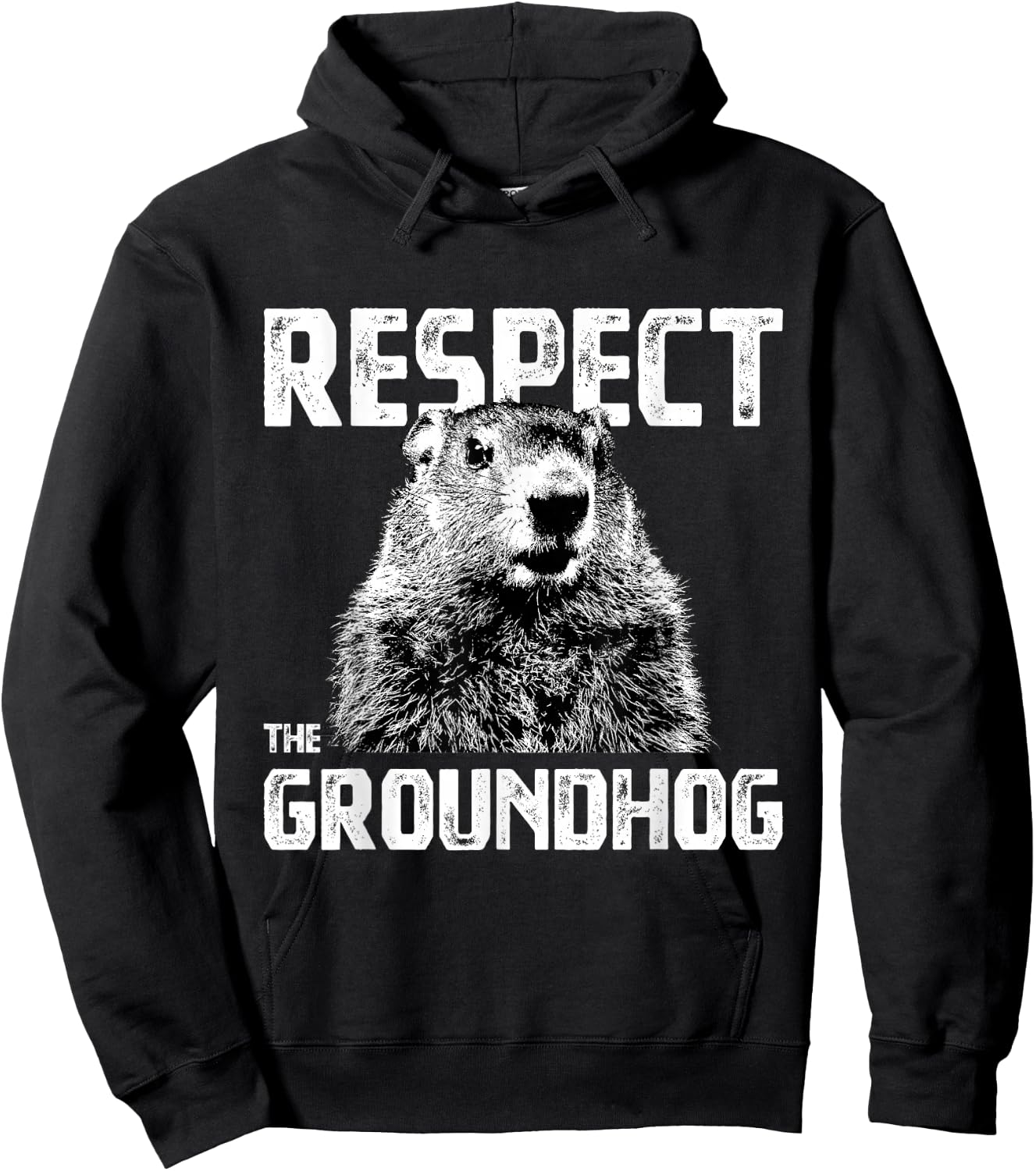 Respect the Groundhog - Funny Woodchuck Hoodie - Hoodie | Black