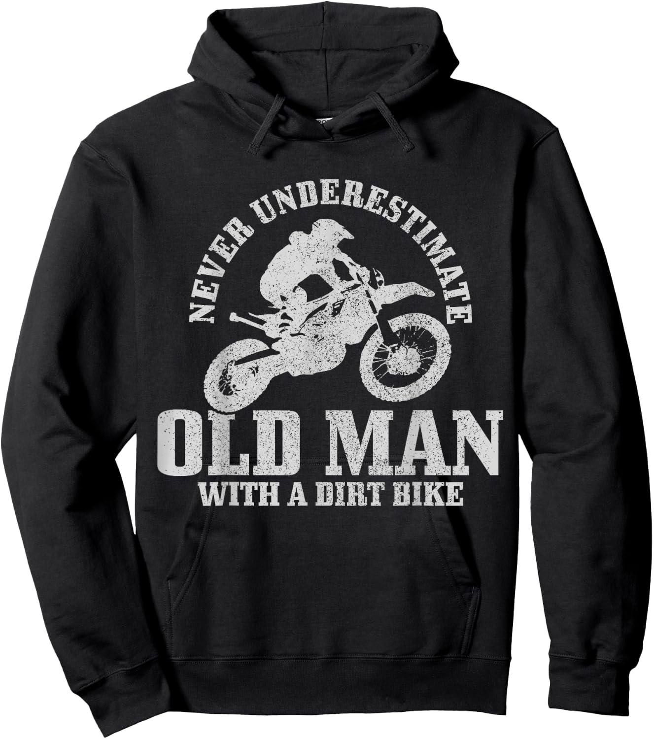 Never Underestimate An Old Man With A Dirt Bike Motocross Hoodie - Hoodie | Black