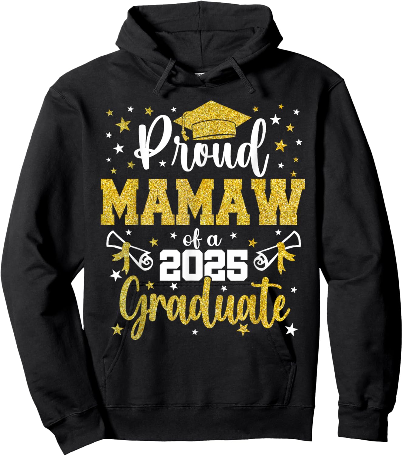 Proud Mamaw of a Class of 2025 Senior 2025 Graduation Hoodie - Hoodie | Black
