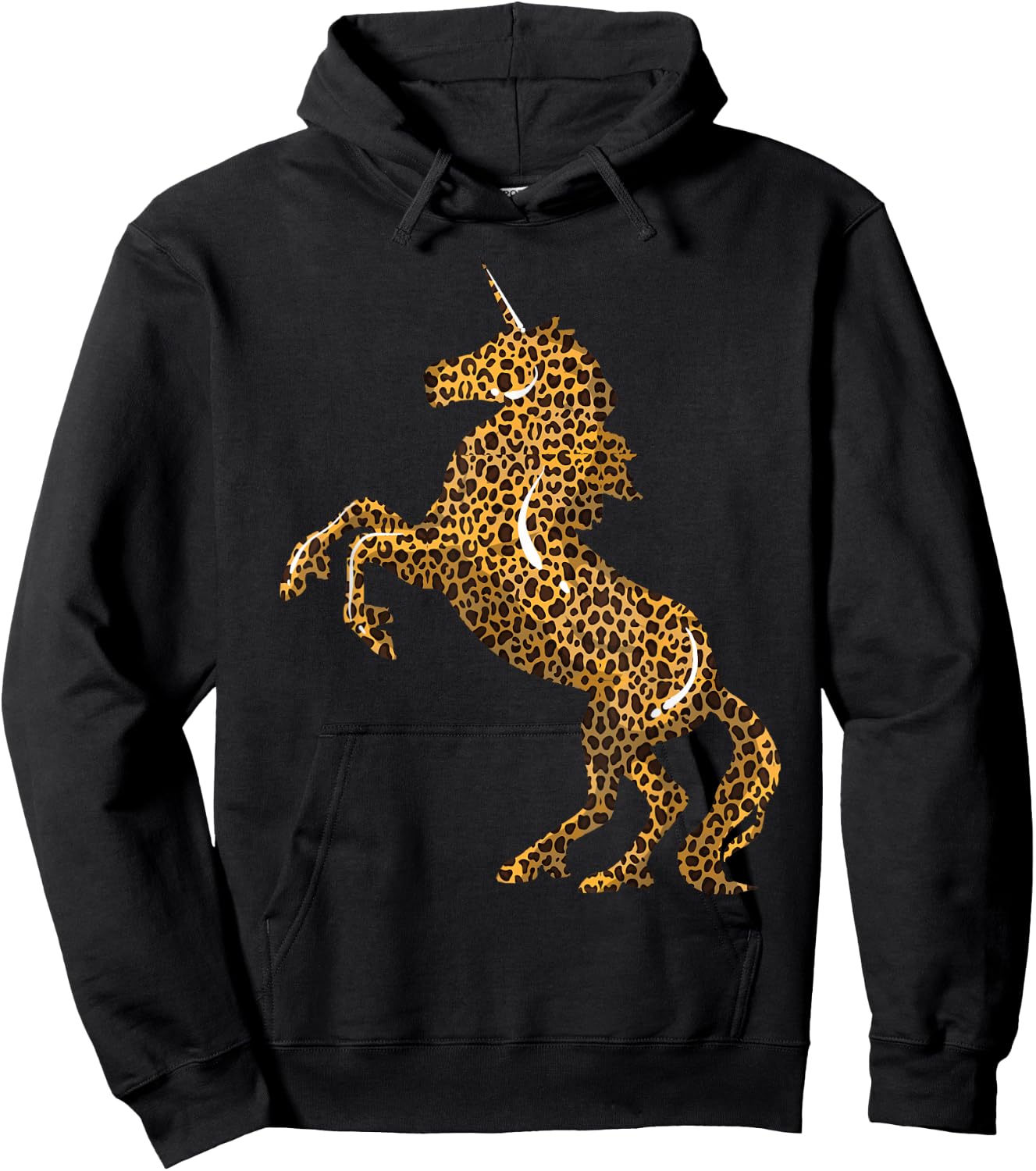 Cool Cheetah Patterns Magical Horse Girls Designs Leopard Print Unicorn Gift & Kids, Black, Small, Short Sleeve Hoodie - Hoodie | Black