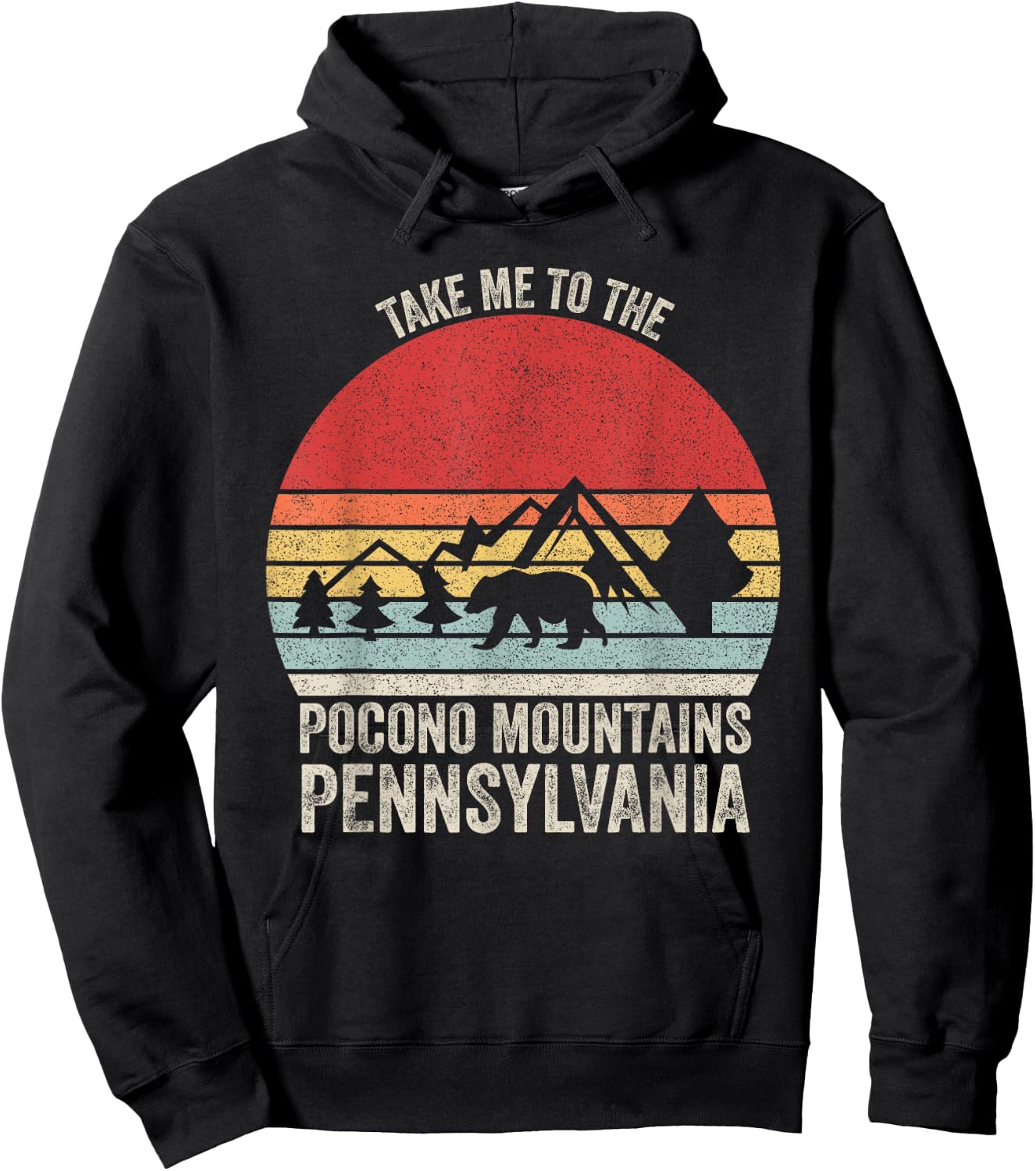 Vintage Retro Take Me To The Pocono Mountains Pennsylvania Hoodie - Hoodie | Black