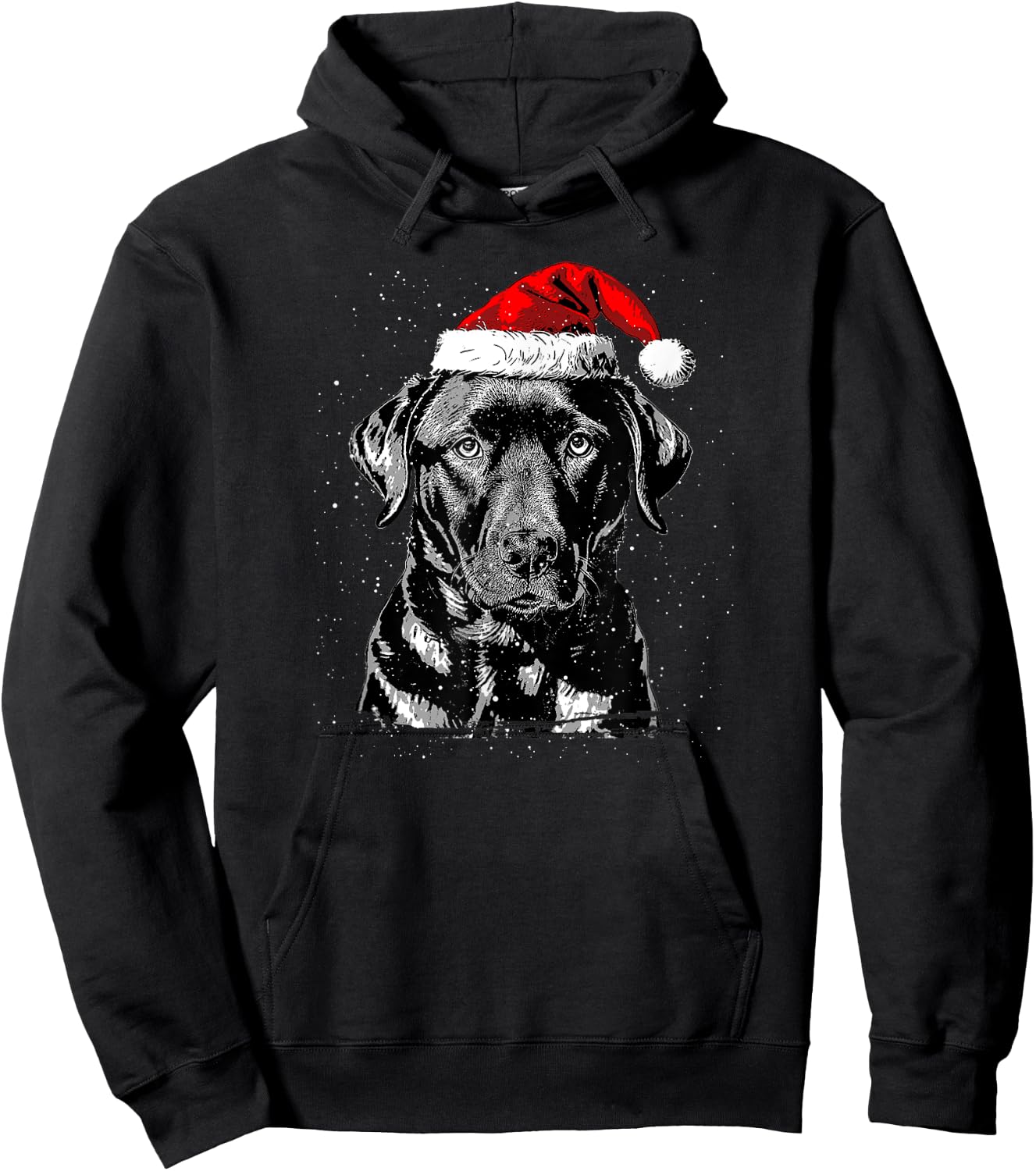Labrador Retriever Santa Claus Hat Merry Christmas Dog X-Mas Men Women Kids Hoodie - Hoodie | Black