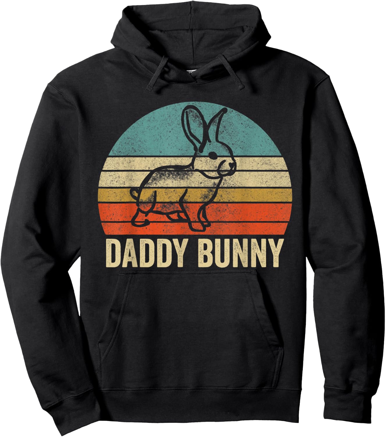 Funny Easter Day Dad Daddy Bunny Husband Wife Egg Ear Hoodie - Hoodie | Black
