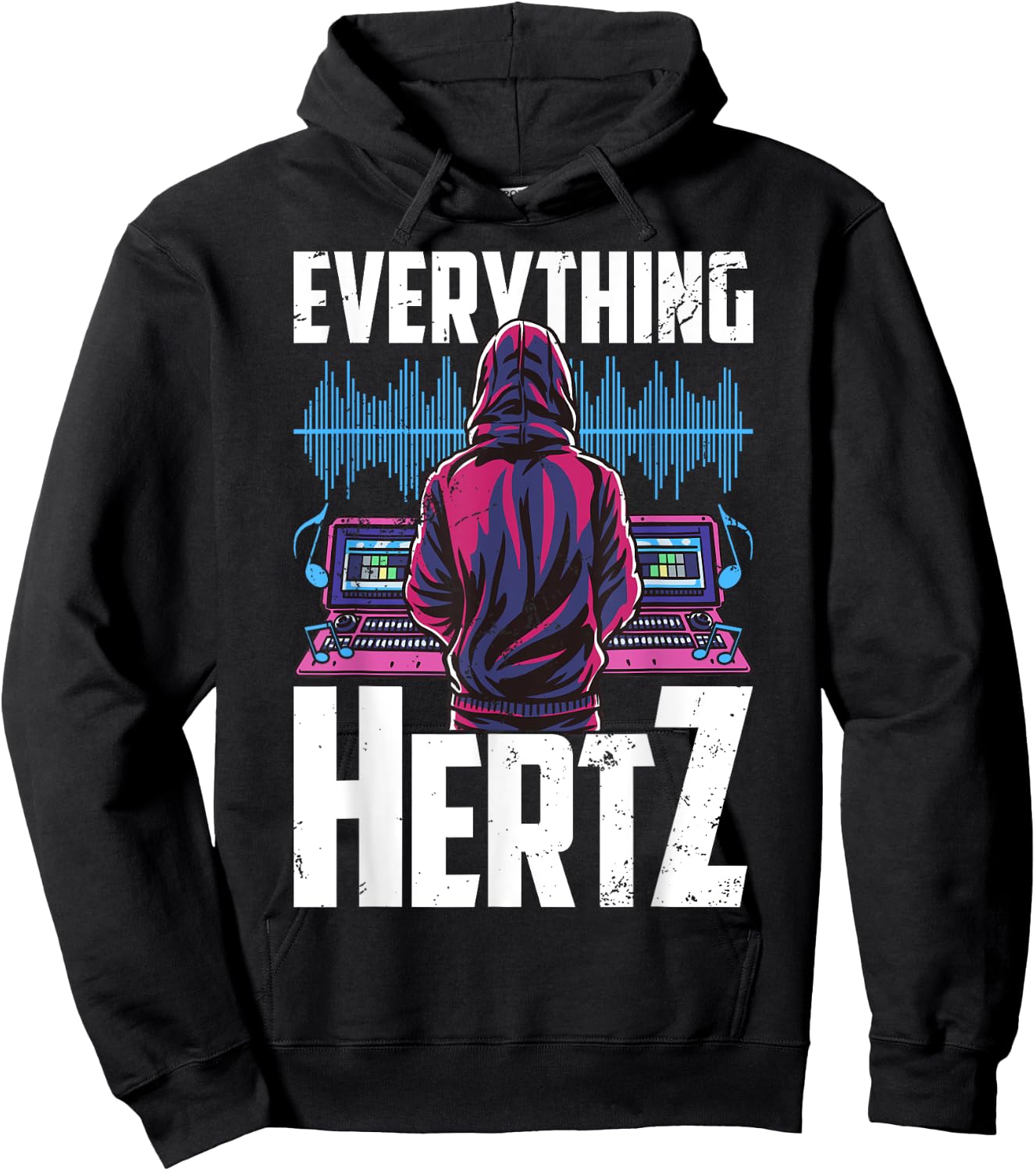 Everything Hertz, Recording Studio, Funny Sound Engineer Hoodie - Hoodie | Black