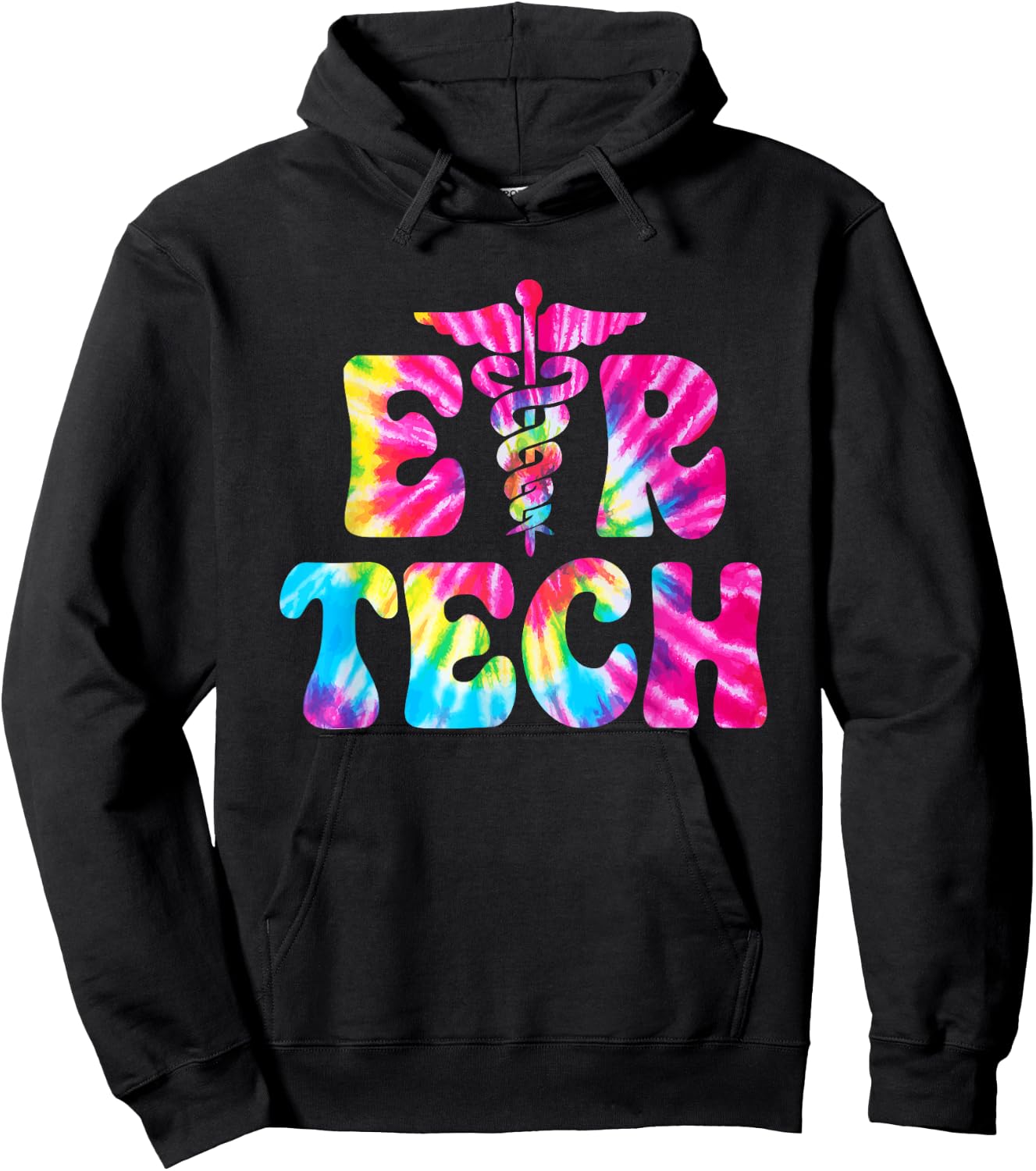 Emergency Room Technician Tie Dye ER Tech Nurse Technologist Hoodie - Hoodie | Black
