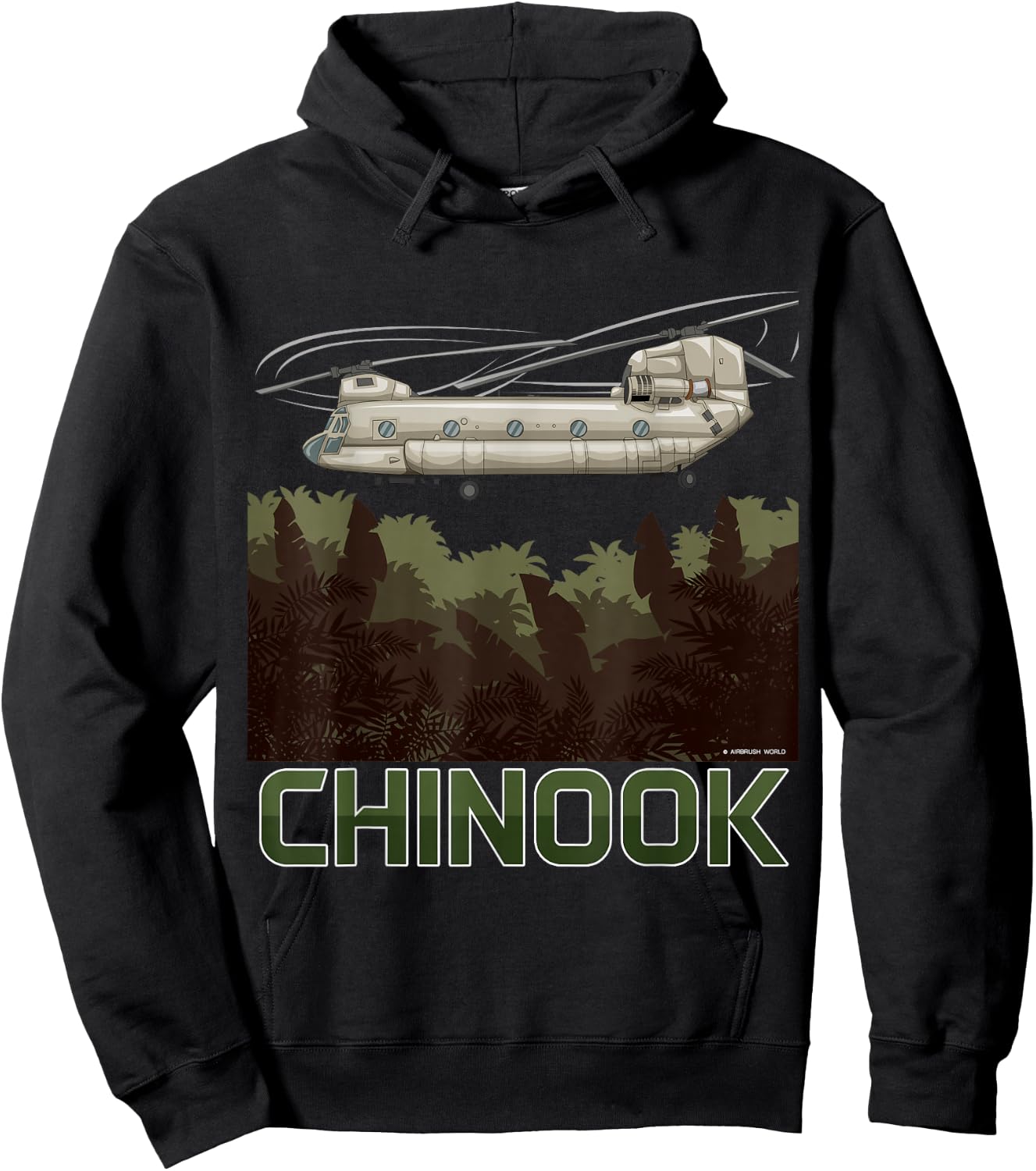 Chinook Helicopter Military Armed Forces Hoodie - Hoodie | Black
