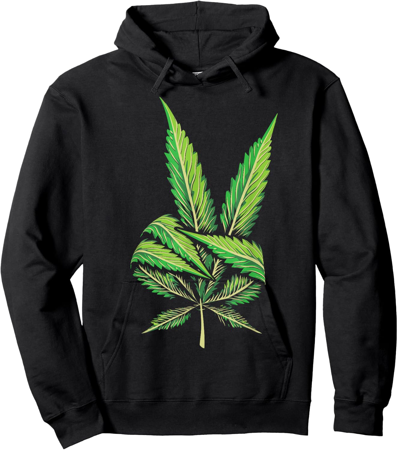 Funny Peace Hand Weed Gift Cool Marijuana Leaf Peace Sign Hoodie - Hoodie | Black