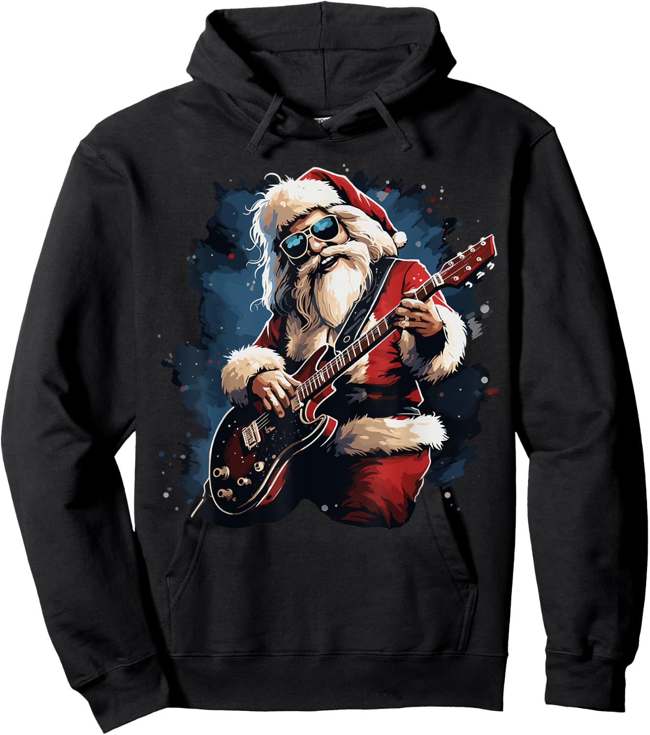 Have a Rock & Roll Christmas ROCK Santa Music lover Hoodie - Hoodie | Black