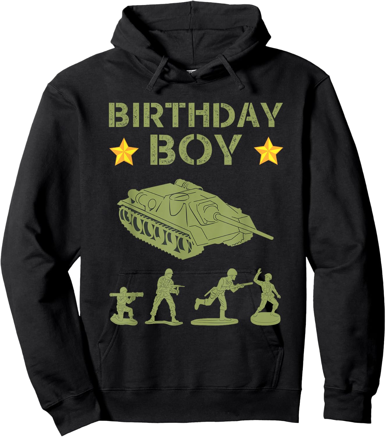 Funny Army Party Decorations Camo Birthday Boy Gift Men Kids Hoodie - Hoodie | Black