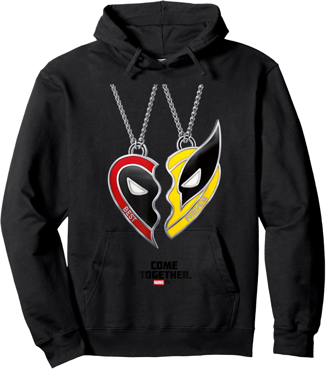 Marvel Deadpool & Wolverine Come Together Friendship Poster Hoodie - Hoodie | Black