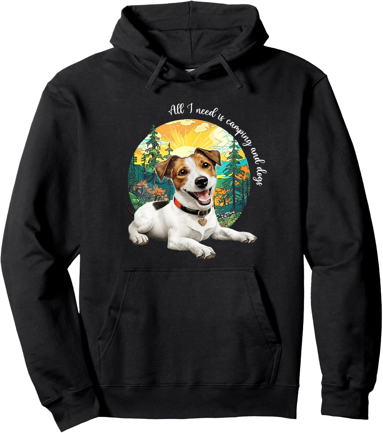 JRT Dog Lover Nature Camping Jack Russell Lover Hoodie - Hoodie | Black