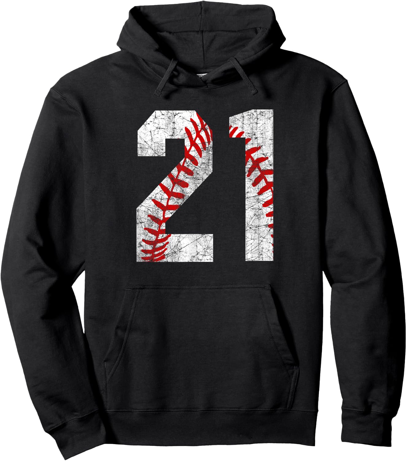 Vintage Baseball Mom #21 Jersey Baseball Player Number 21 Hoodie - Hoodie | Black