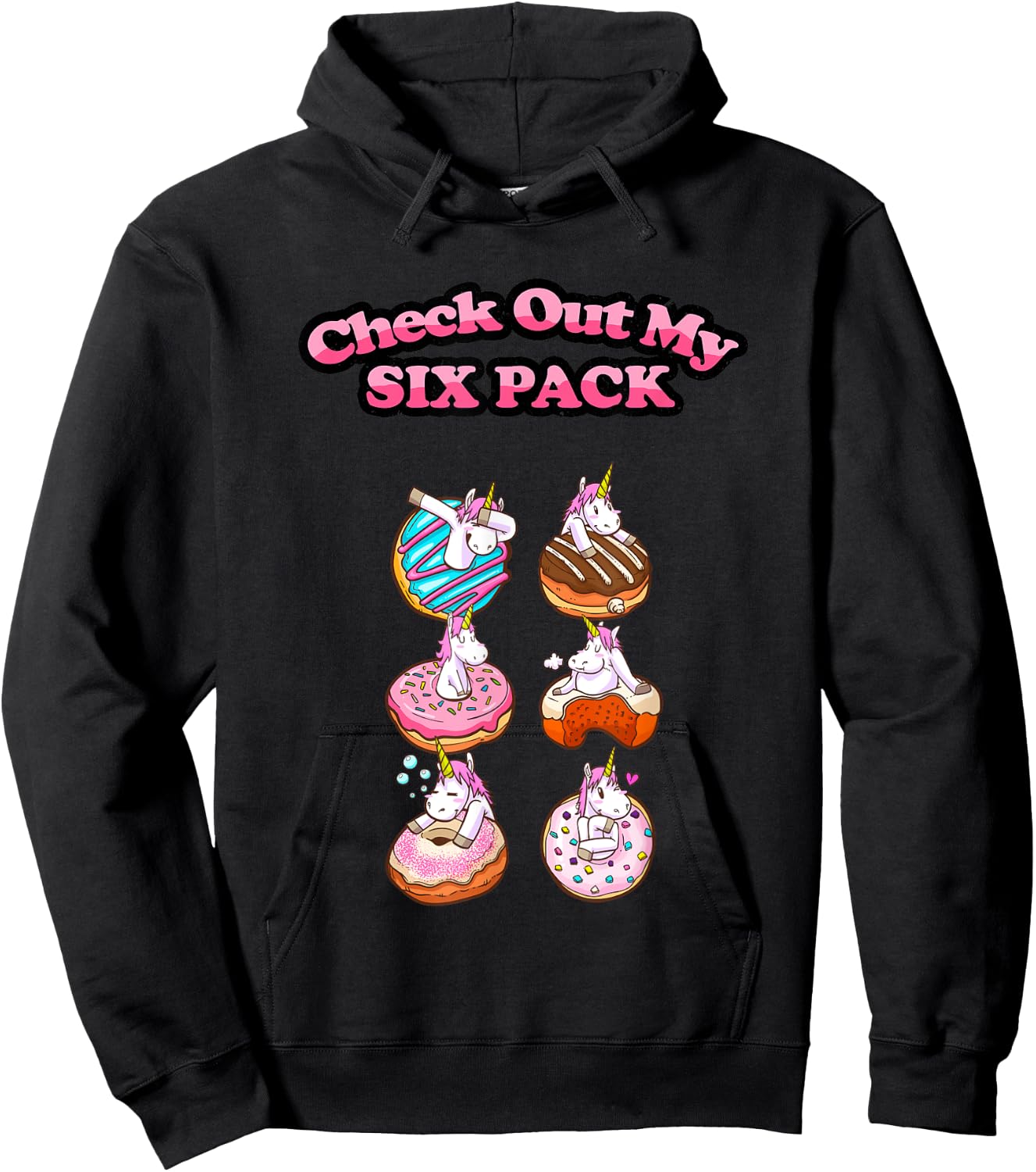 Check Out My Six Pack of Donuts - Funny Gym Hoodie - Hoodie | Black