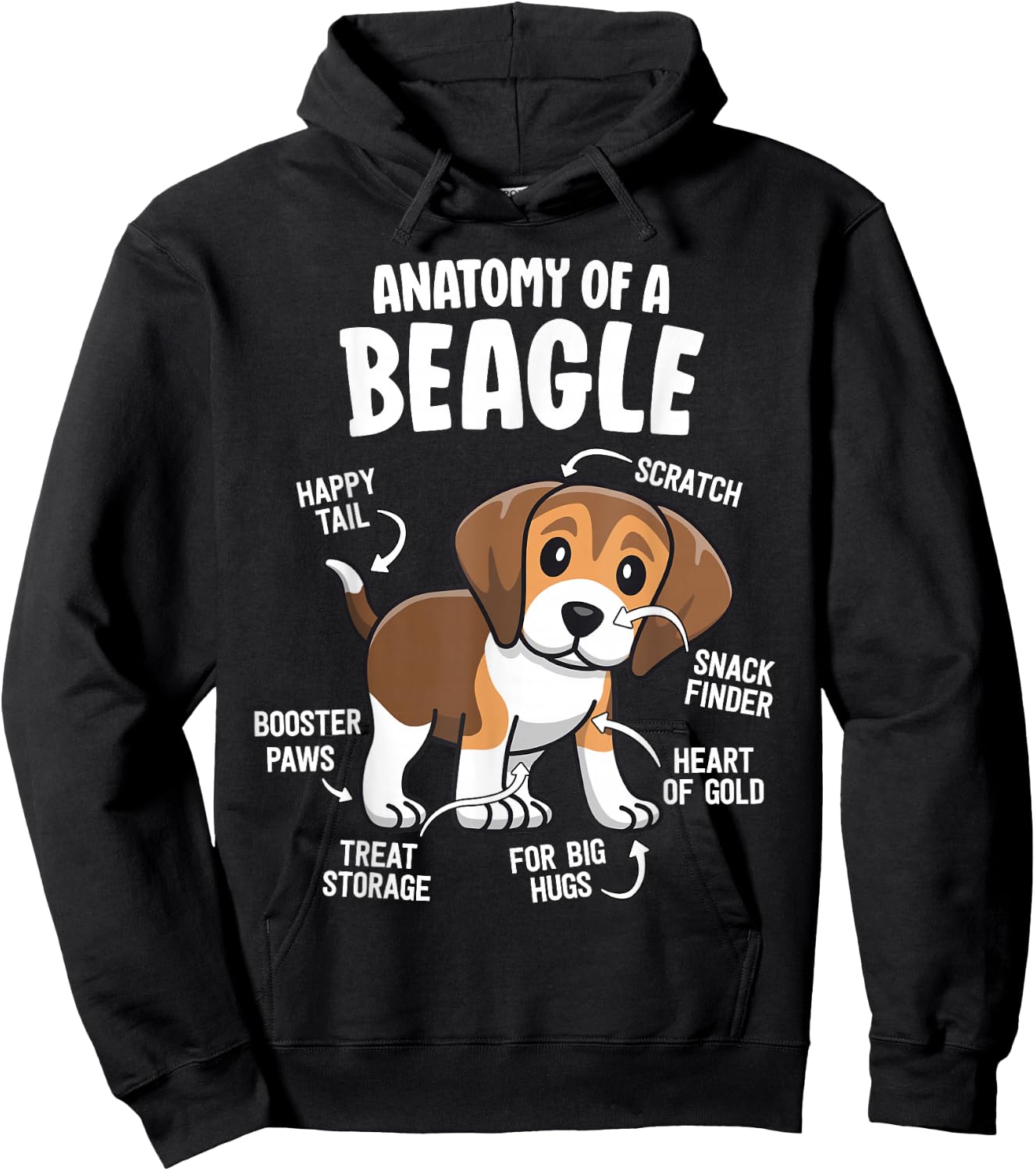 Gifts for Beagle Lovers Dog Mom Funny Anatomy Of A Beagle Hoodie - Hoodie | Black