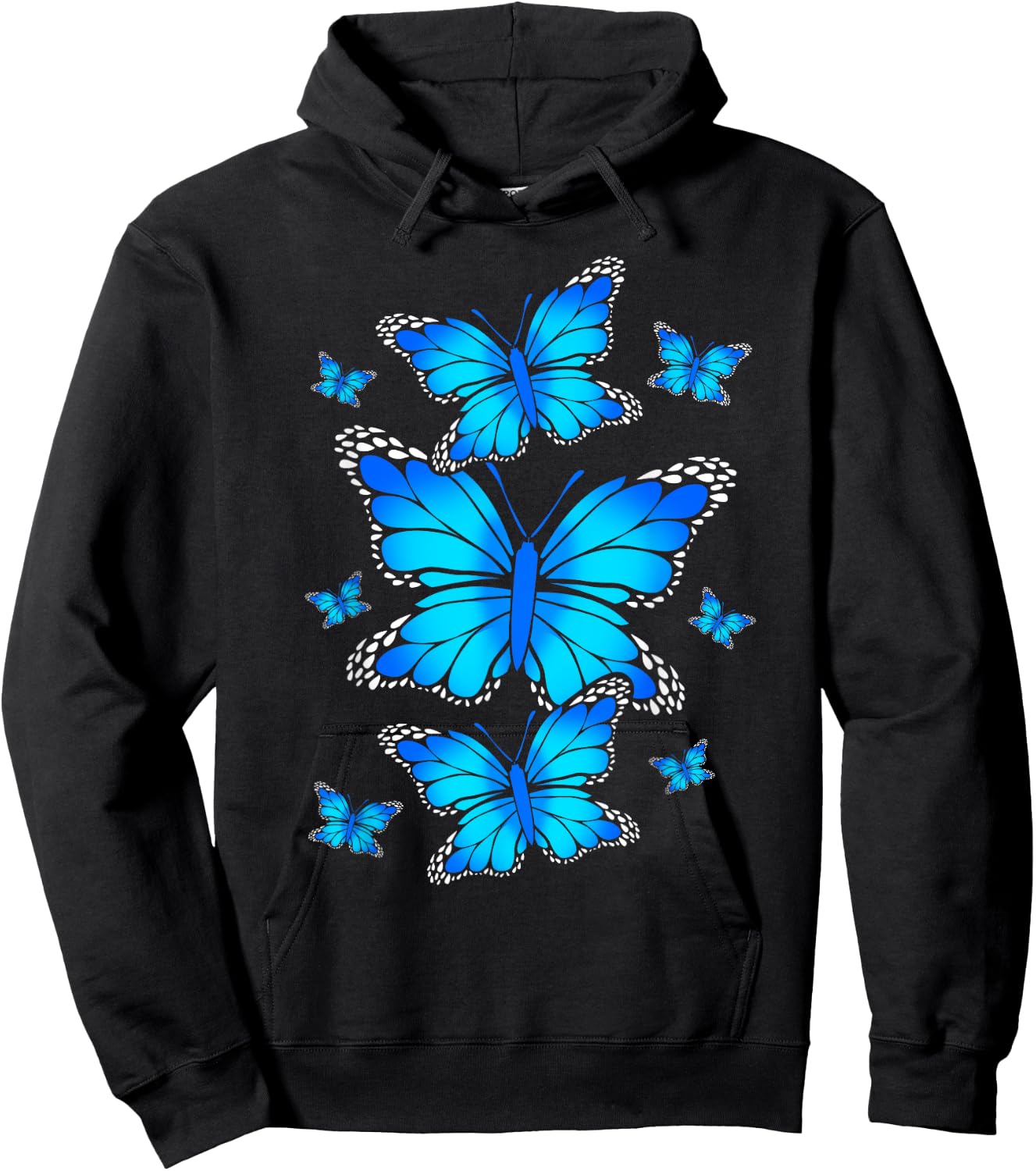 Blue Morpho Butterfly Hoodie - Hoodie | Black