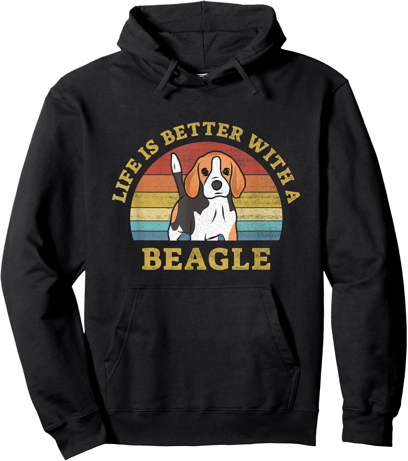 Life is Better with a Beagle Vintage Dog Design Puppy Lover Hoodie - Hoodie | Black