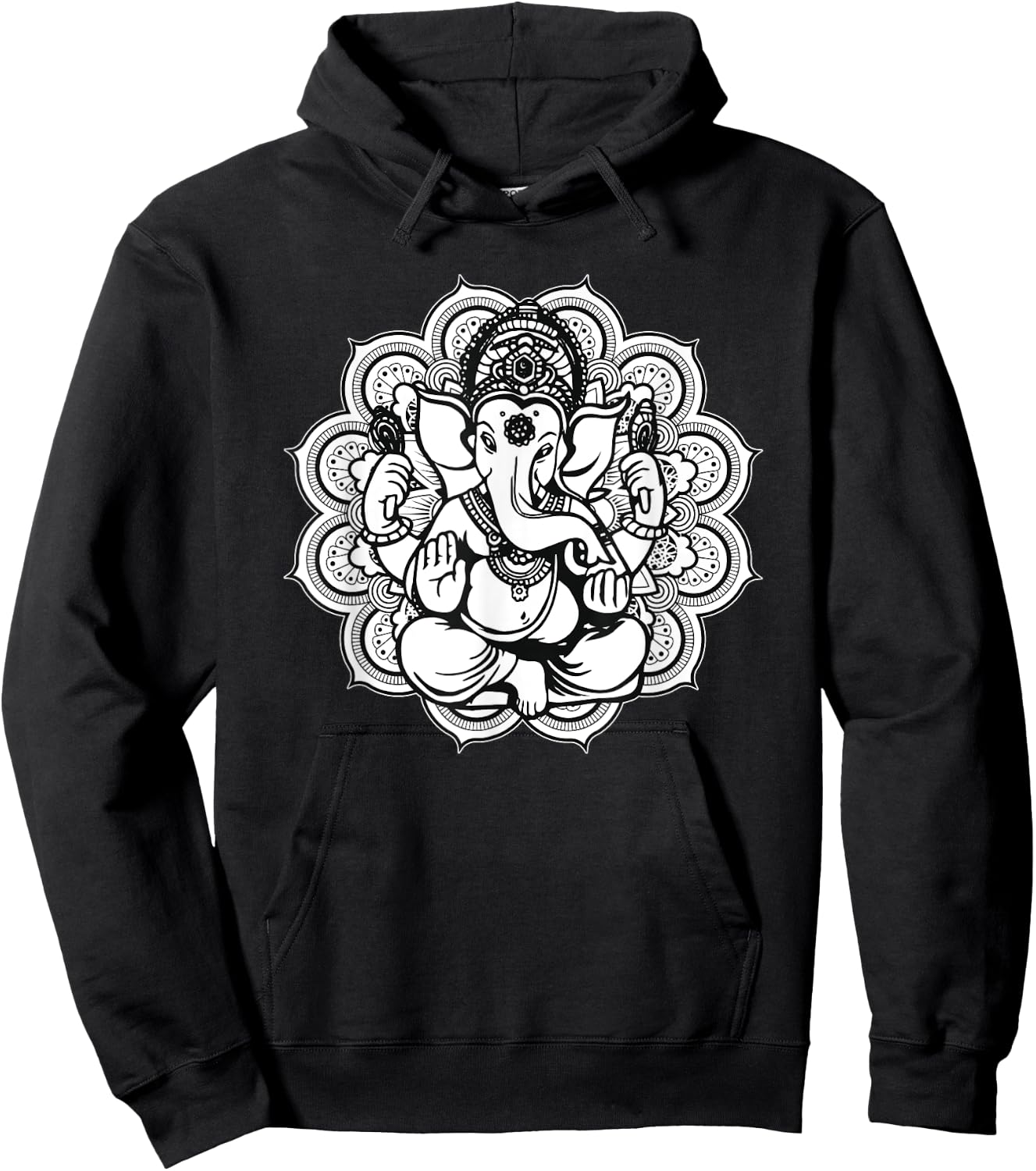 Ganesh Ganesha Elephant Mandala India Art Indian God Hindu Hoodie - Hoodie | Black