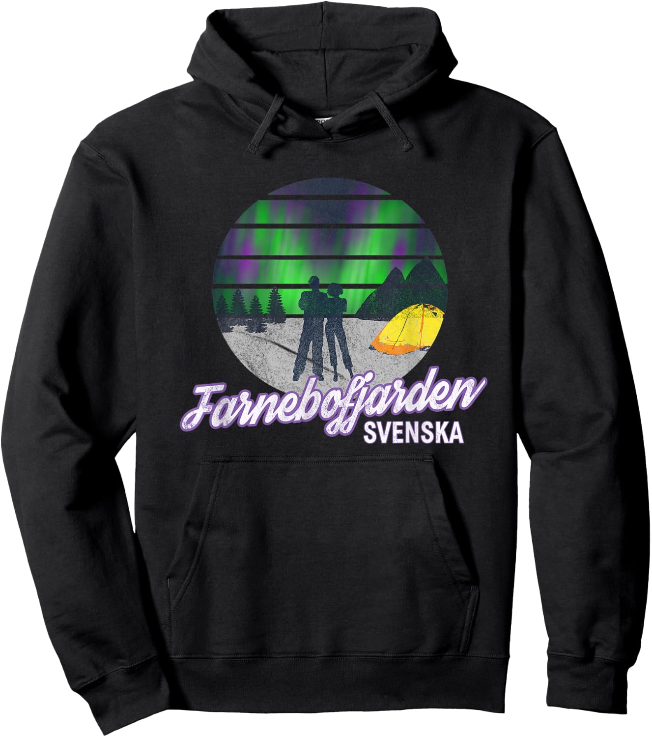 Farnebofjarden Park Sweden Svenska Northern Lights Hoodie - Hoodie | Black