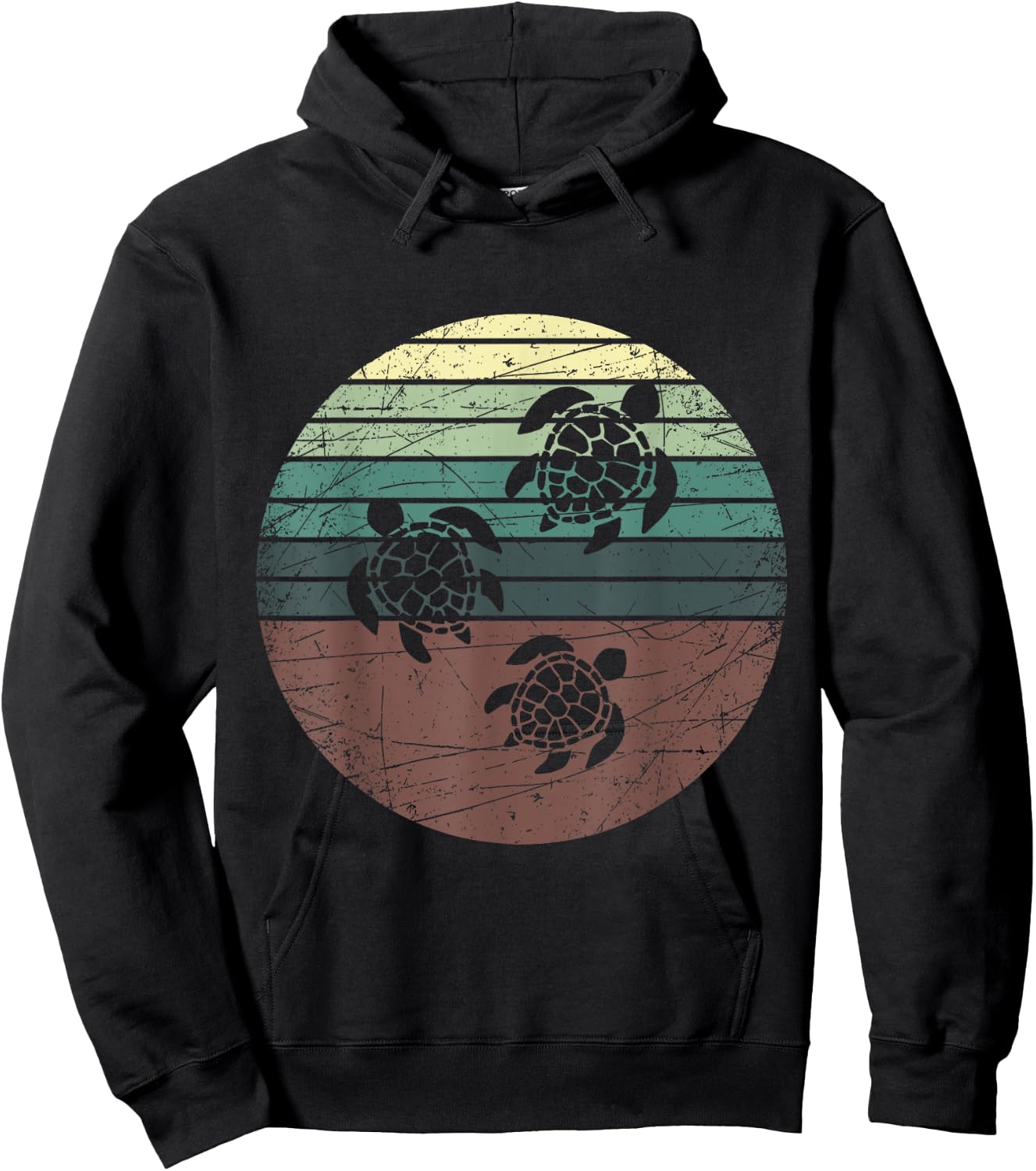 Retro Sea Turtle Hoodie - Hoodie | Black