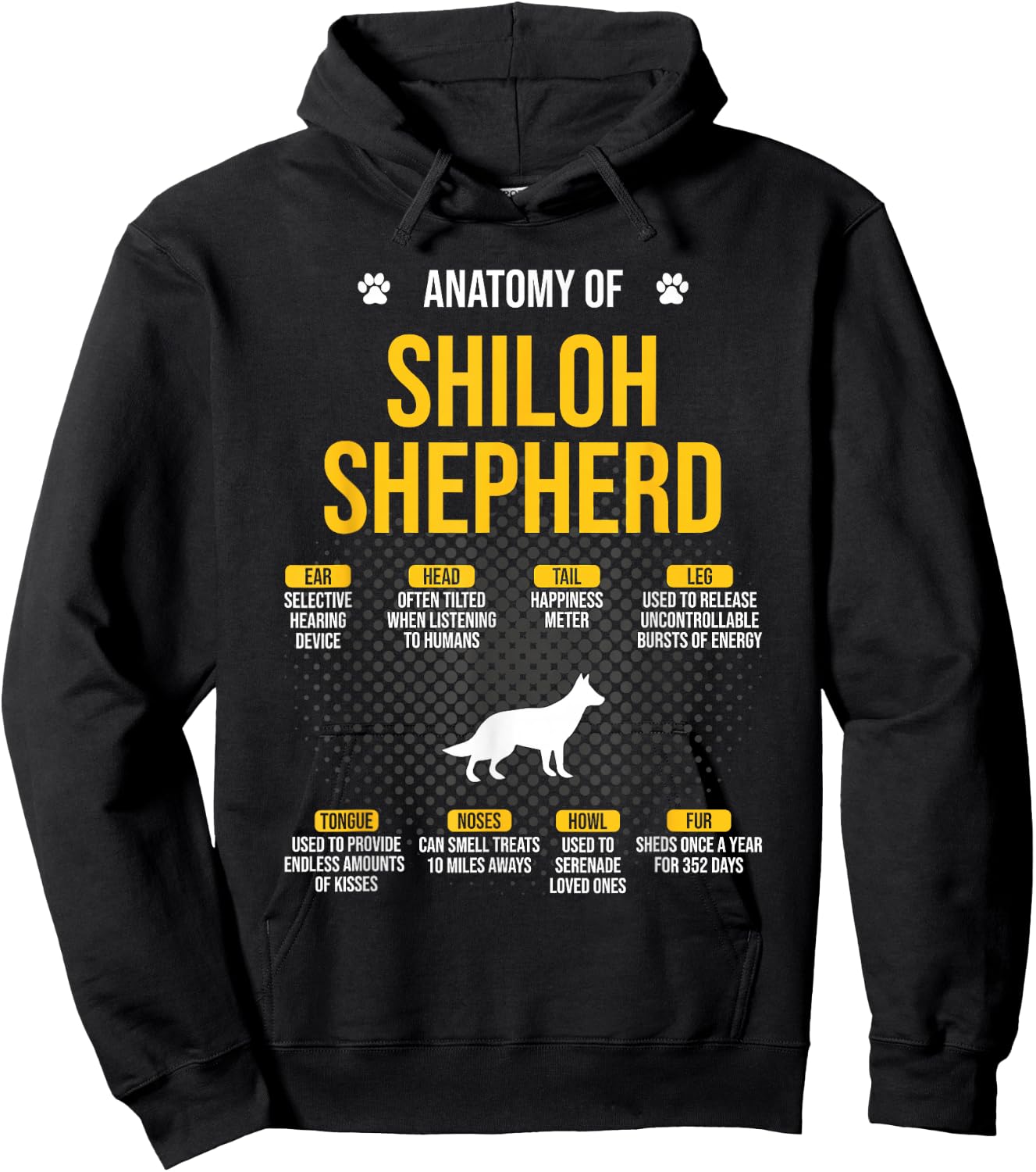 Anatomy Of Shiloh Shepherd Dog Lover Hoodie - Hoodie | Black