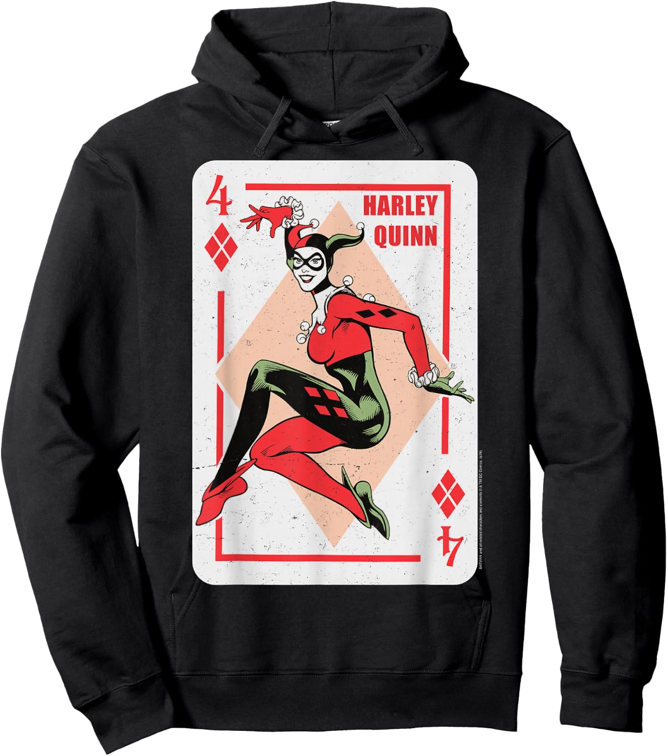 DC Comics Batman Harley Quinn Playing Card Small Hoodie - Hoodie | Black
