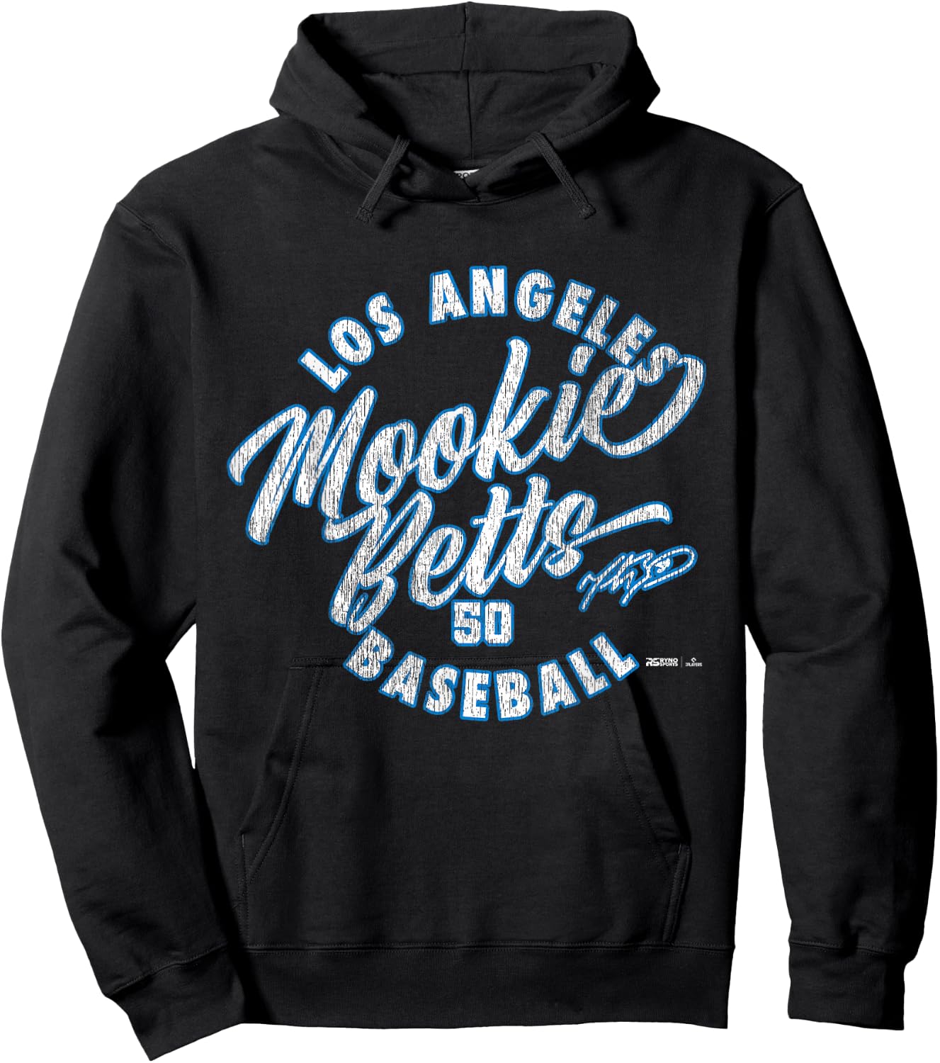 Mookie Betts Los Angeles Baseball Vintage Cursive MLBPA Hoodie - Hoodie | Black