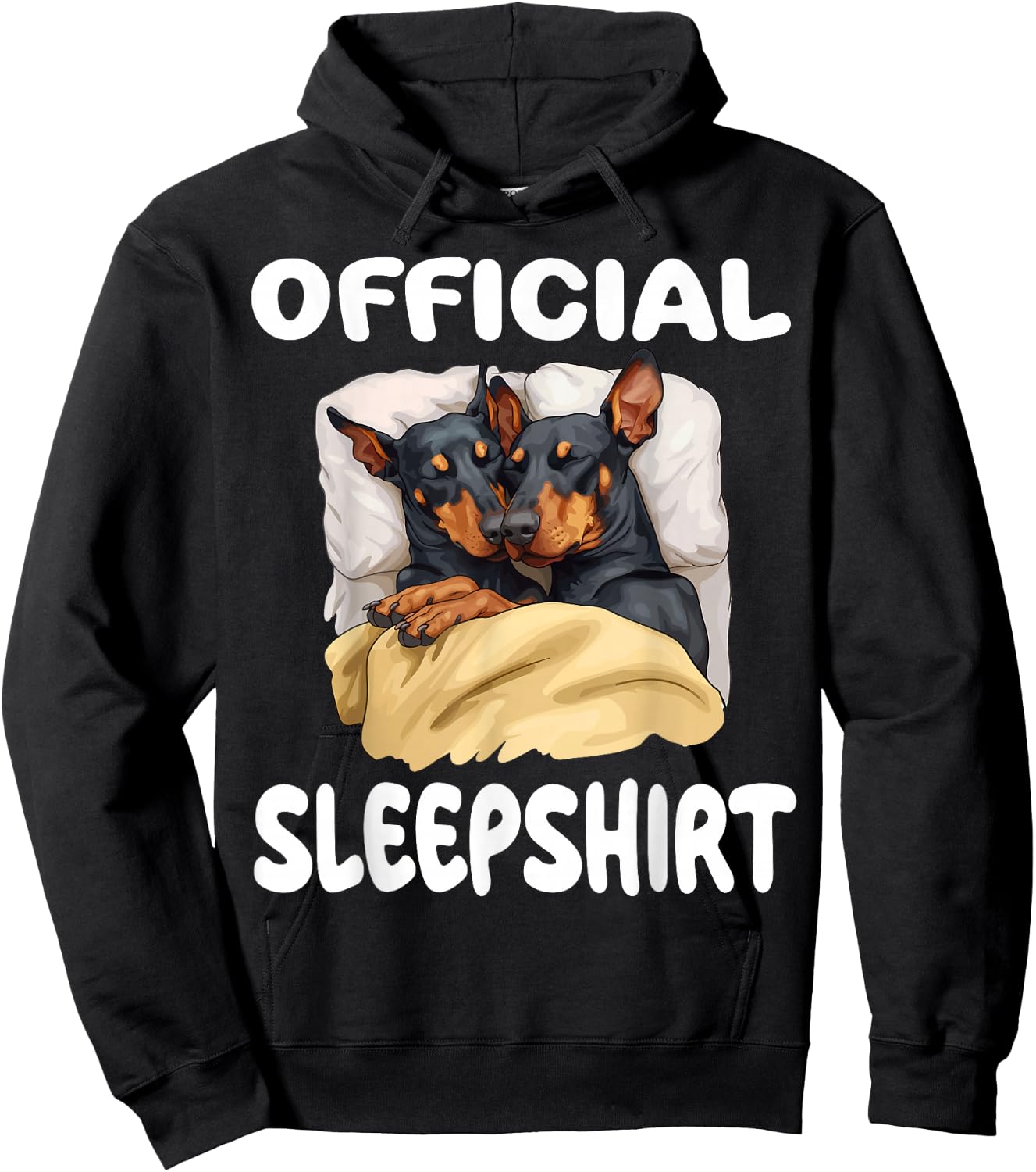 Doberman Pinscher Dog Official Sleepshirt Pajamas Nightgown Hoodie - Hoodie | Black
