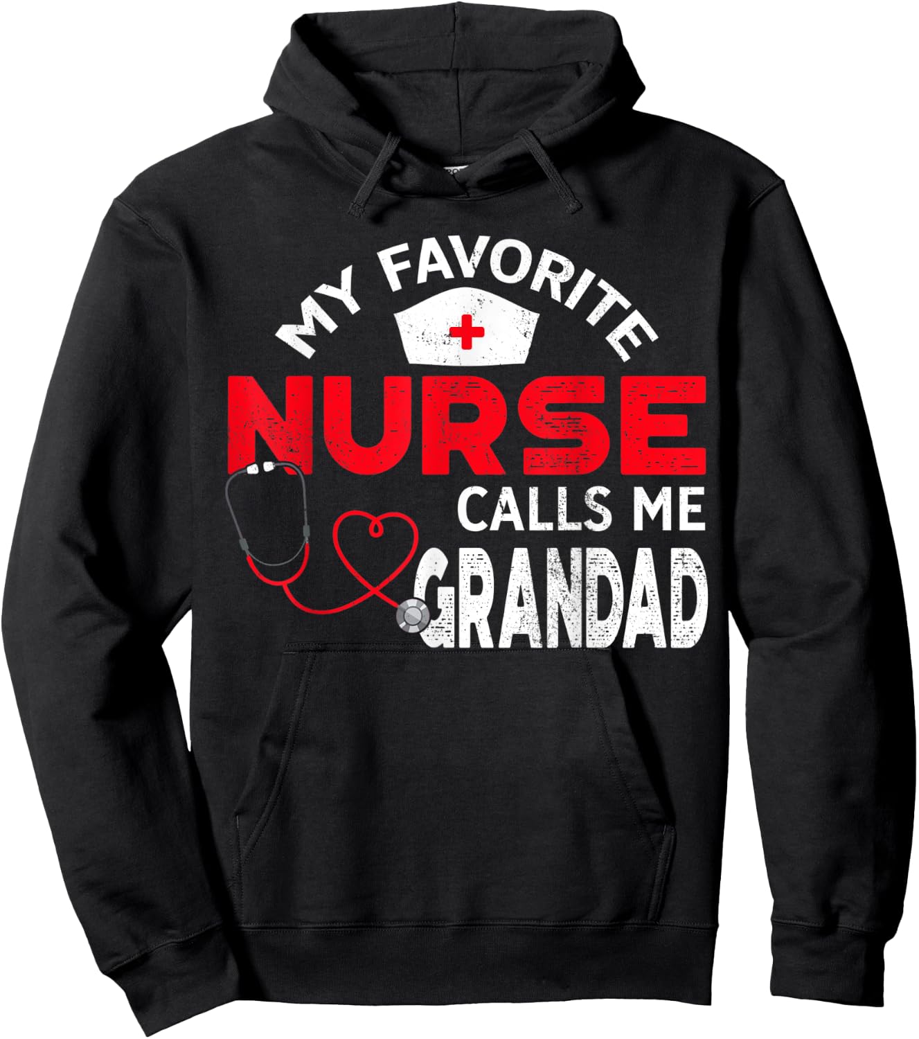 My Favorite Nurse Calls Me Grandad Father's Day Nursing Hoodie - Hoodie | Black