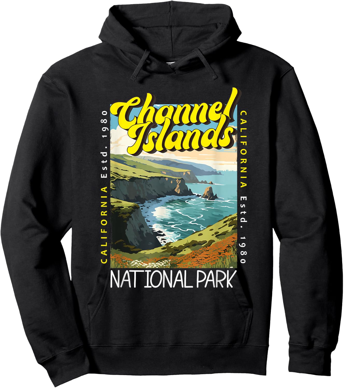 Channel Islands National Park California Distressed Vintage Hoodie - Hoodie | Black