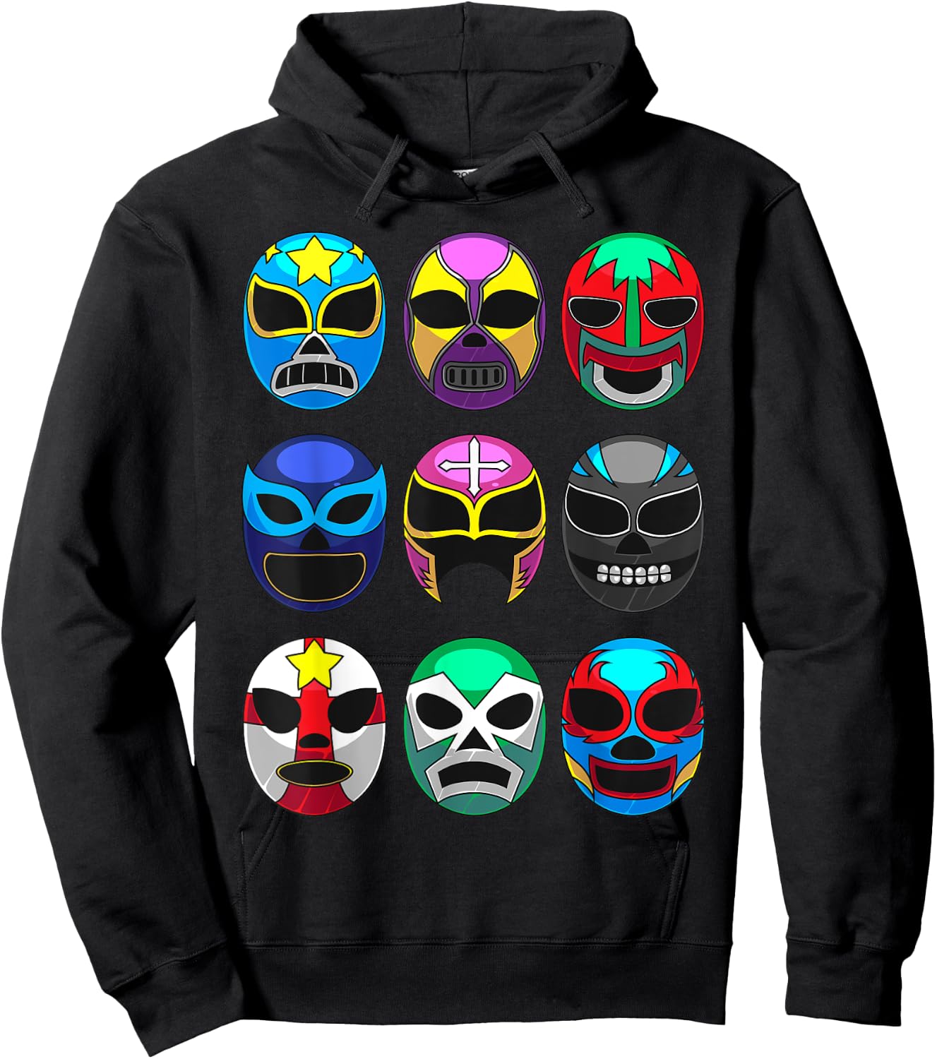 Cool Lucha Libre Wrestlers Masks | Funny Wrestling Gift Fan Hoodie - Hoodie | Black
