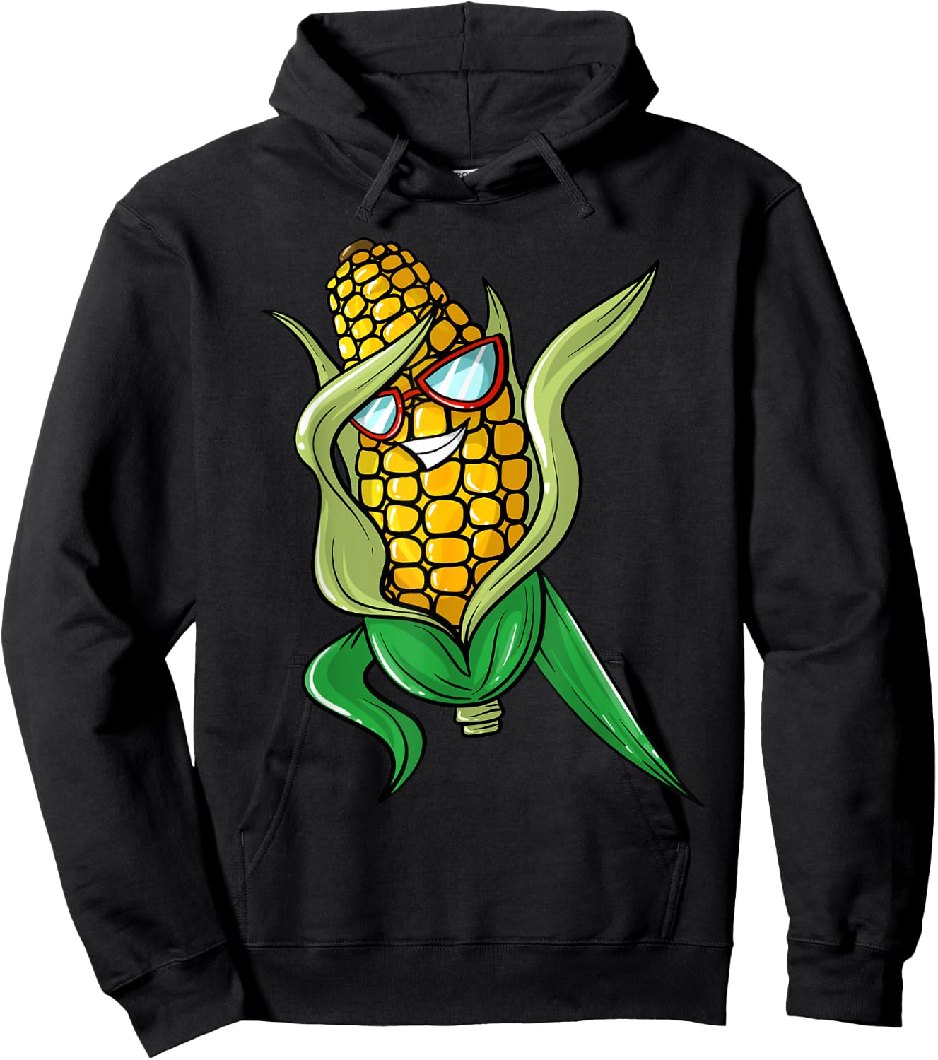 Funny Dabbing Corn Gift | Cute Dancing Farmers Men Women Hoodie - Hoodie | Black
