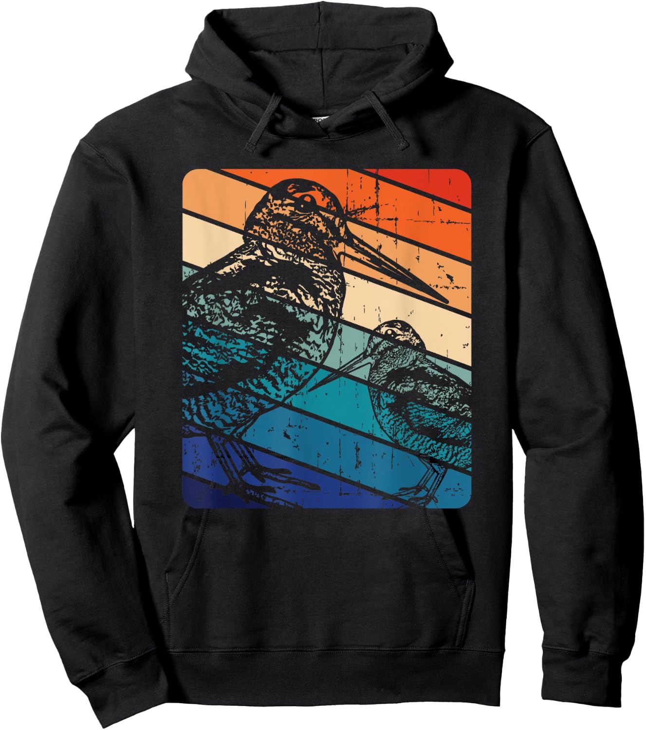 American Woodcock Bird Retro Vintage Unique Birding Gift Hoodie - Hoodie | Black