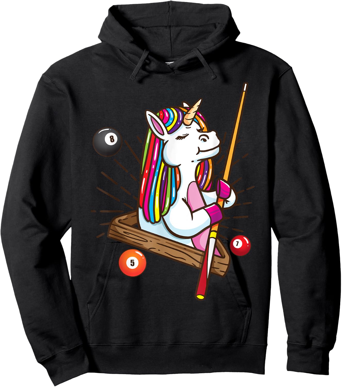 Billiard unicorn workhorse pool shirt girls snooker Hoodie - Hoodie | Black
