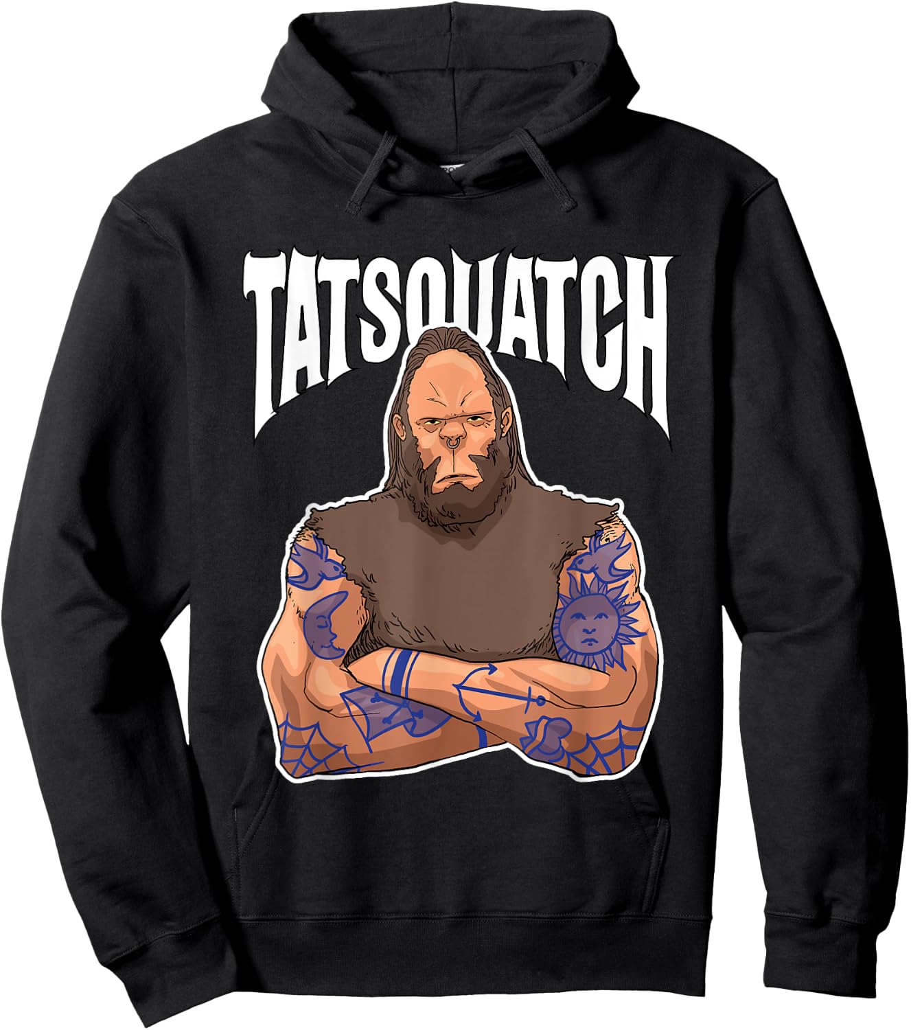 Funny Tattoo Inked Bigfoot Tatsquatch for Sasquatch Believer Hoodie - Hoodie | Black