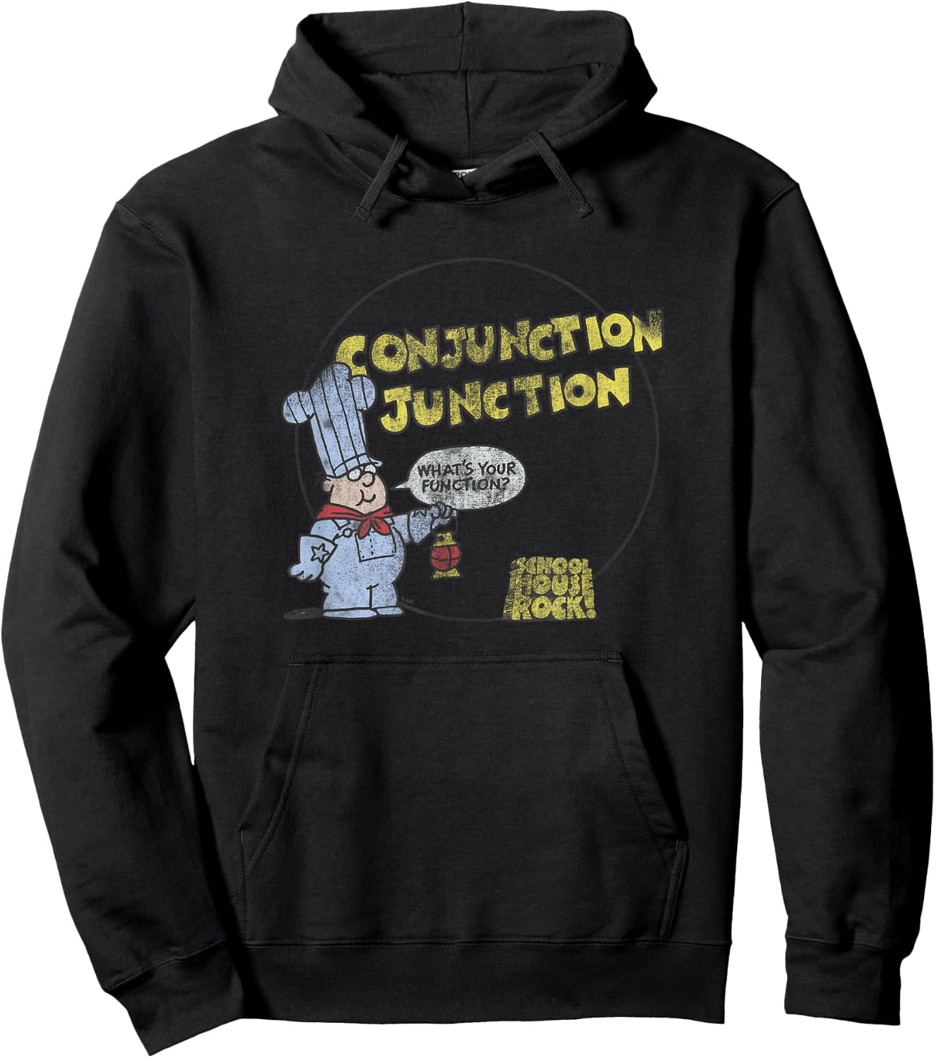 Schoolhouse Rock Conjunction Junction Conductor Retro TV Hoodie - Hoodie | Black