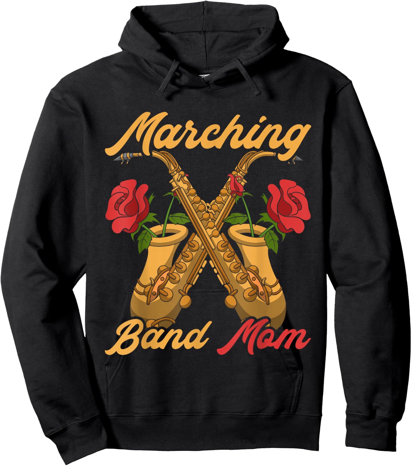 Marching Band Mom Saxophonist Jazz Music Saxophone Hoodie - Hoodie | Black