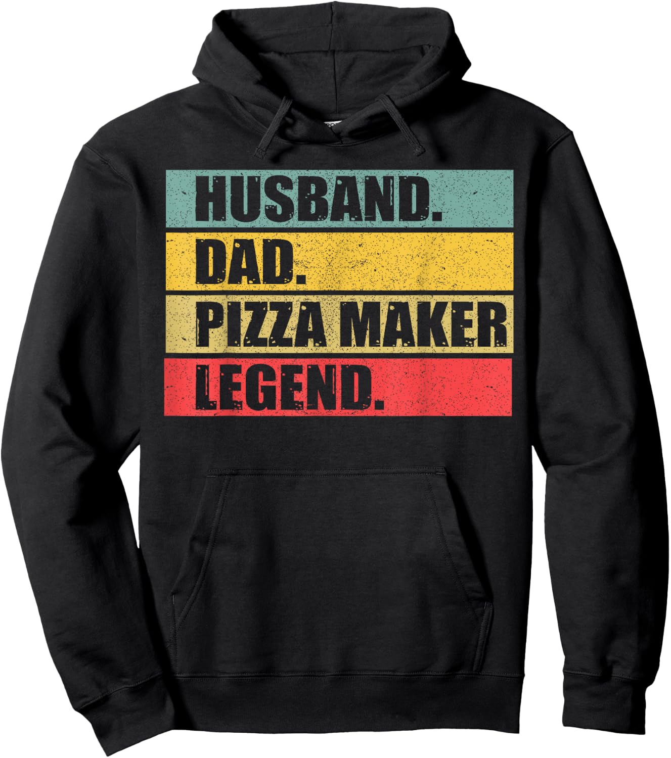 Husband Dad Pizza Maker Quote Vintage Fathers Day Hoodie - Hoodie | Black