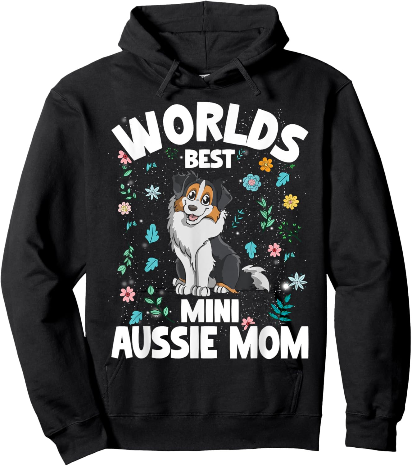 Mini Australian Shepherd World's Best Aussie Mom Dog Hoodie - Hoodie | Black