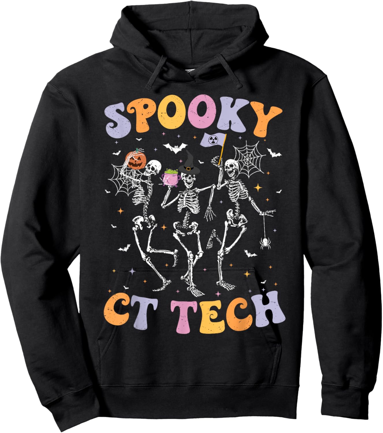 Skeleton Spooky CT Tech Computed Tomography Tech Halloween Hoodie - Hoodie | Black