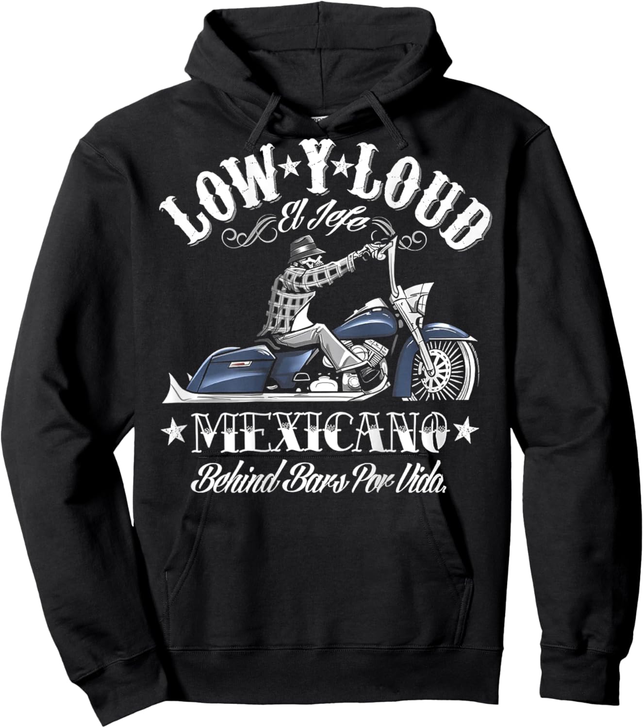 Low Y Loud Mexicano Behind Bars Por Vida (on back) Hoodie - Hoodie | Black