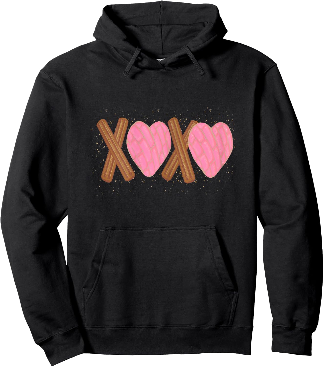 Latinx Funny Valentine's Gift Latina Concha Churro Shirt Hoodie - Hoodie | Black