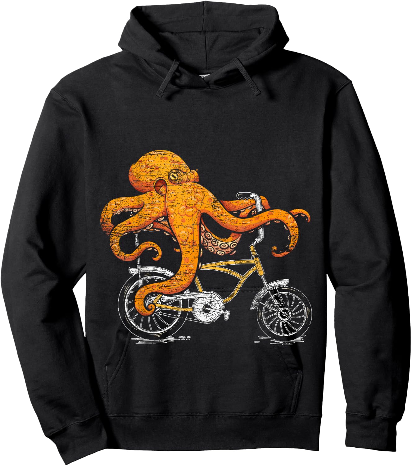 Octopus Riding A Bike Hoodie - Hoodie | Black