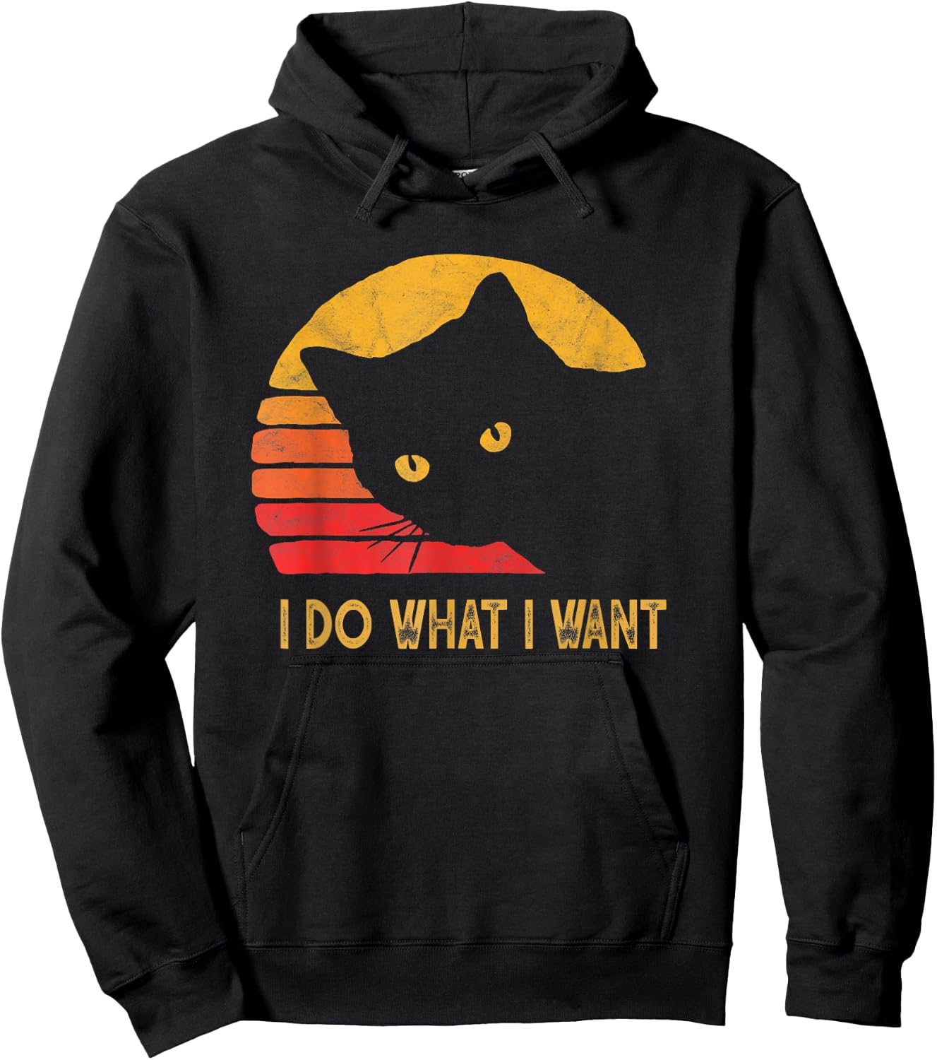 Retro I do what I want with my cat funny Gift Hoodie - Hoodie | Black